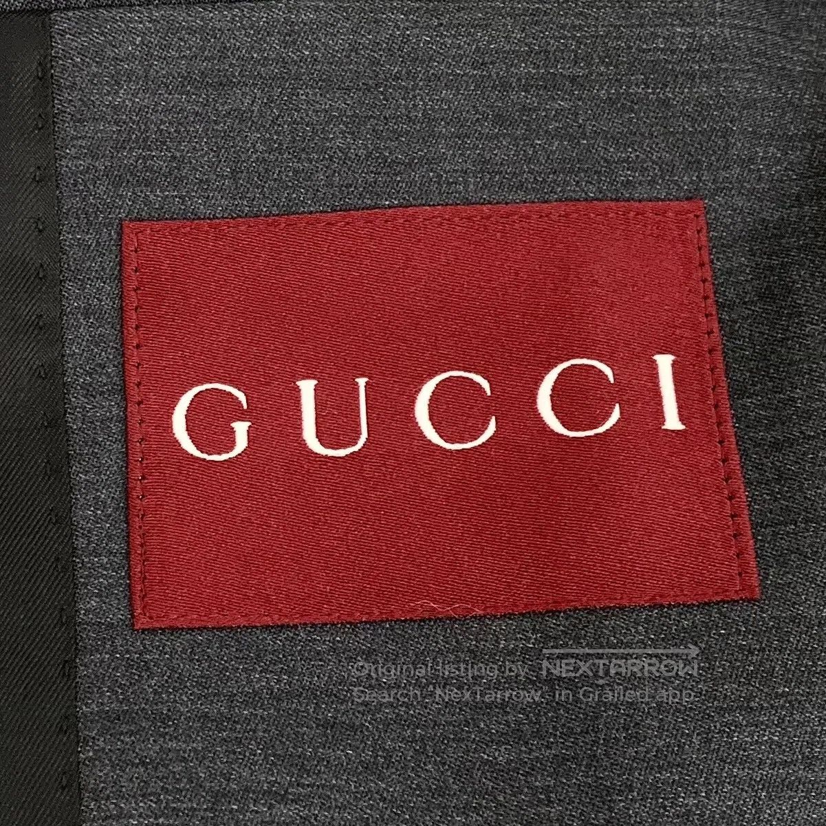 Gucci Guicci Deep gray logo embroidery wool lapel zip-up long-sl Size S / US 4 / IT 40 - 5 Thumbnail