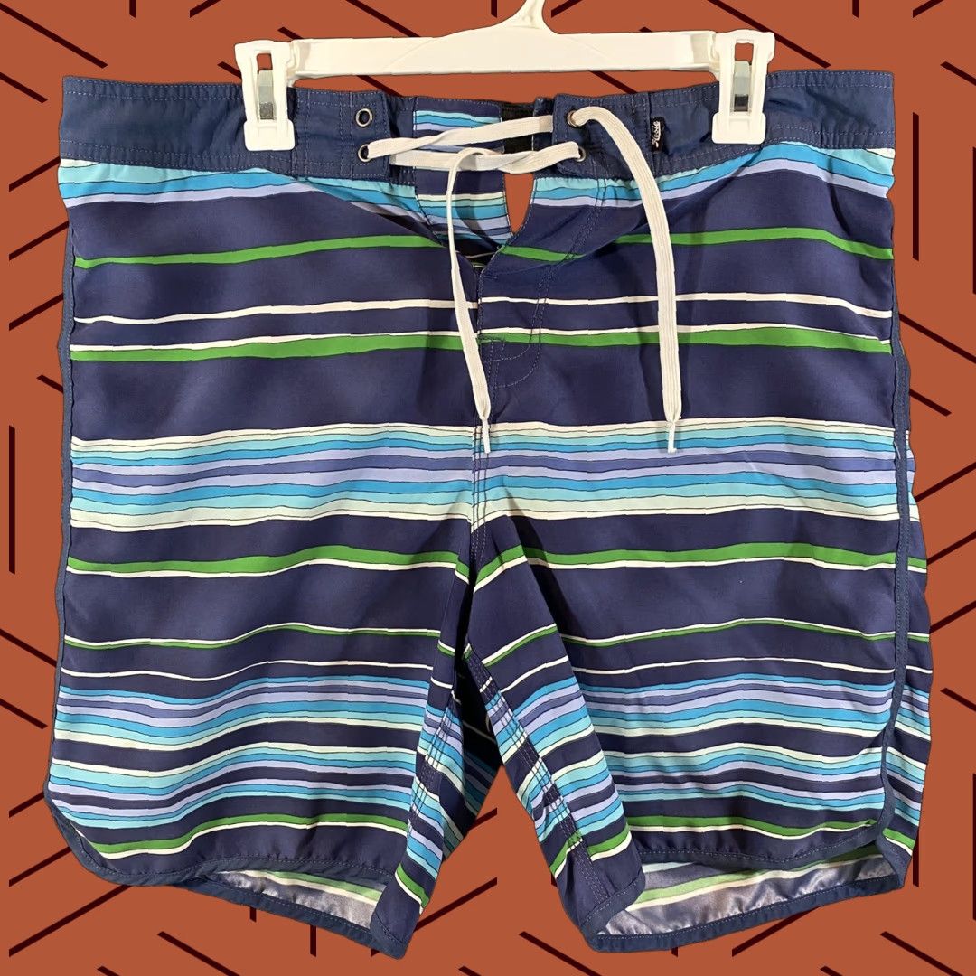 Hurley HURLEY Swim Trunks Men 33 x 8" Blue Green Hobie Board Shorts Bathing Suit Unline Size US 33 - 1 Thumbnail
