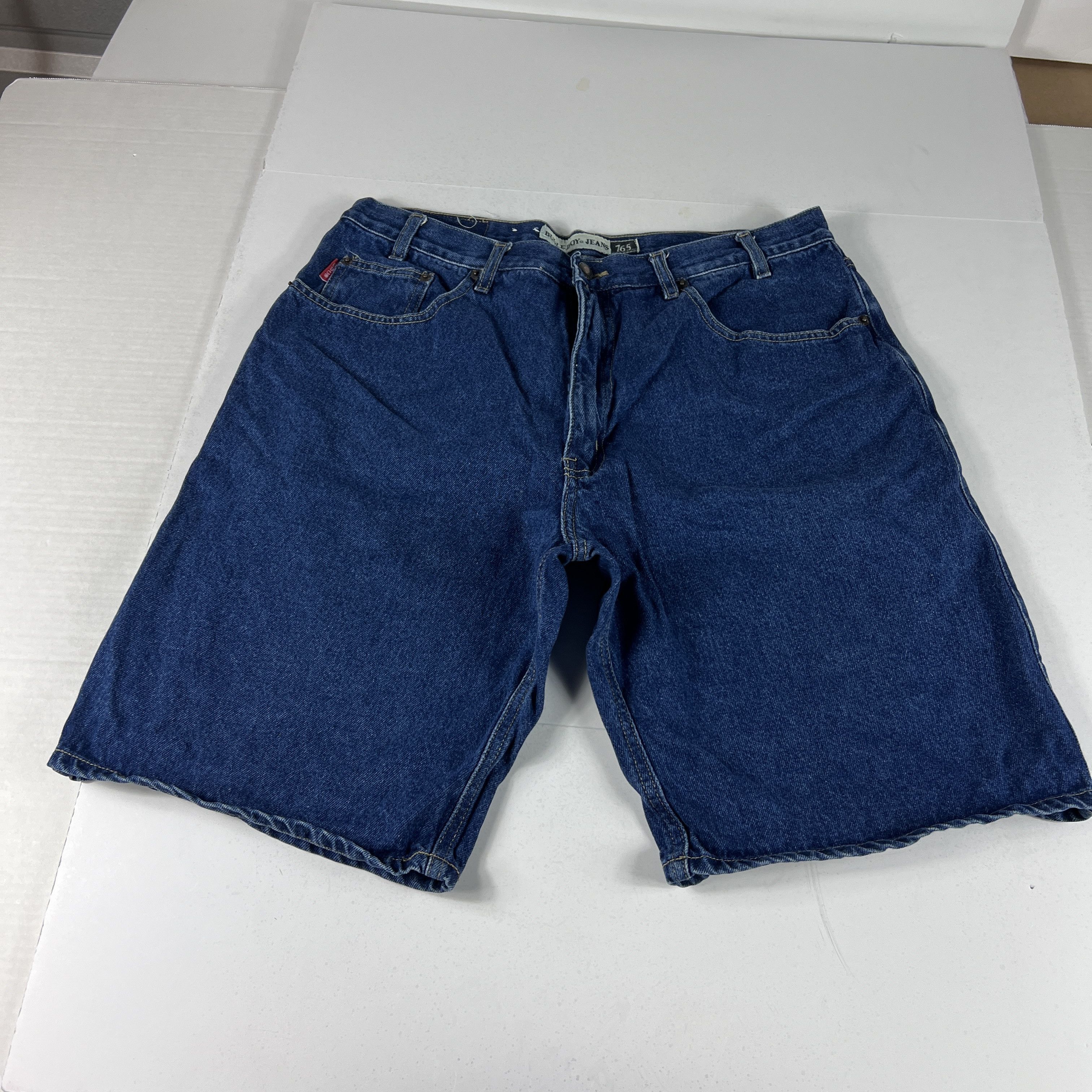 Bugle Boy × Vintage VTG Bugle Boy Shorts Relaxed Bermuda Blue Faded Cotton Jorts Size US 35 - 1 Thumbnail