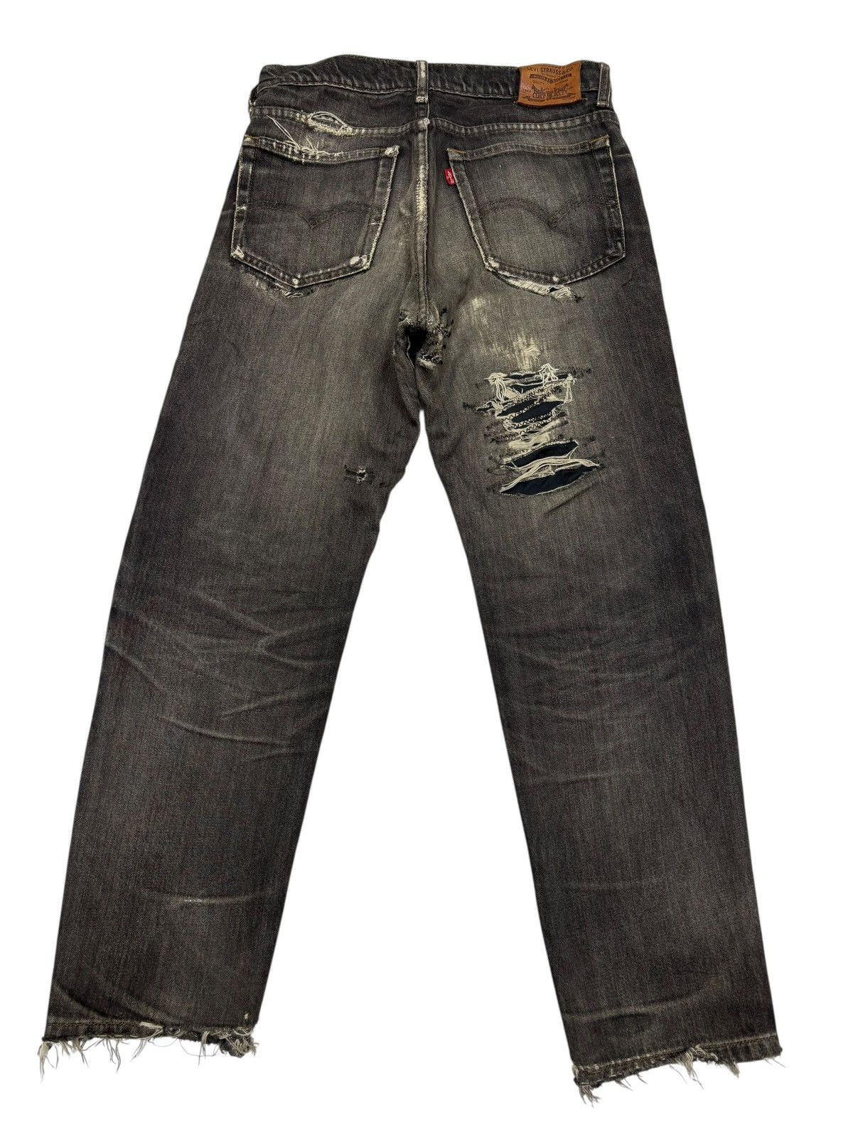 Levi's × Undercover Rare Levis Black Thrashed Destroyed Denim Jeans Size US 29 - 2 Thumbnail