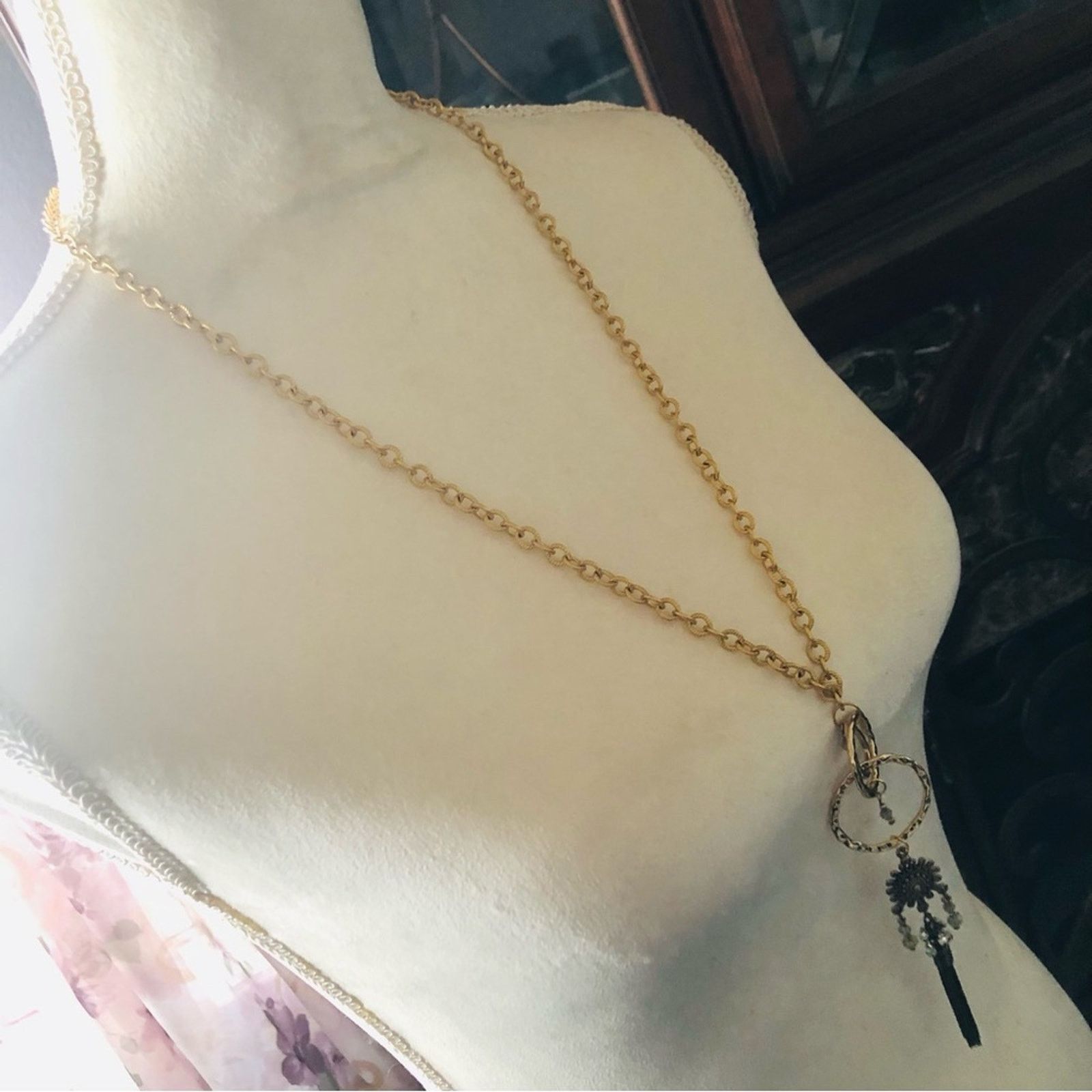 Handmade Handcrafted repurpose dangle tassel necklace Size ONE SIZE - 3 Thumbnail
