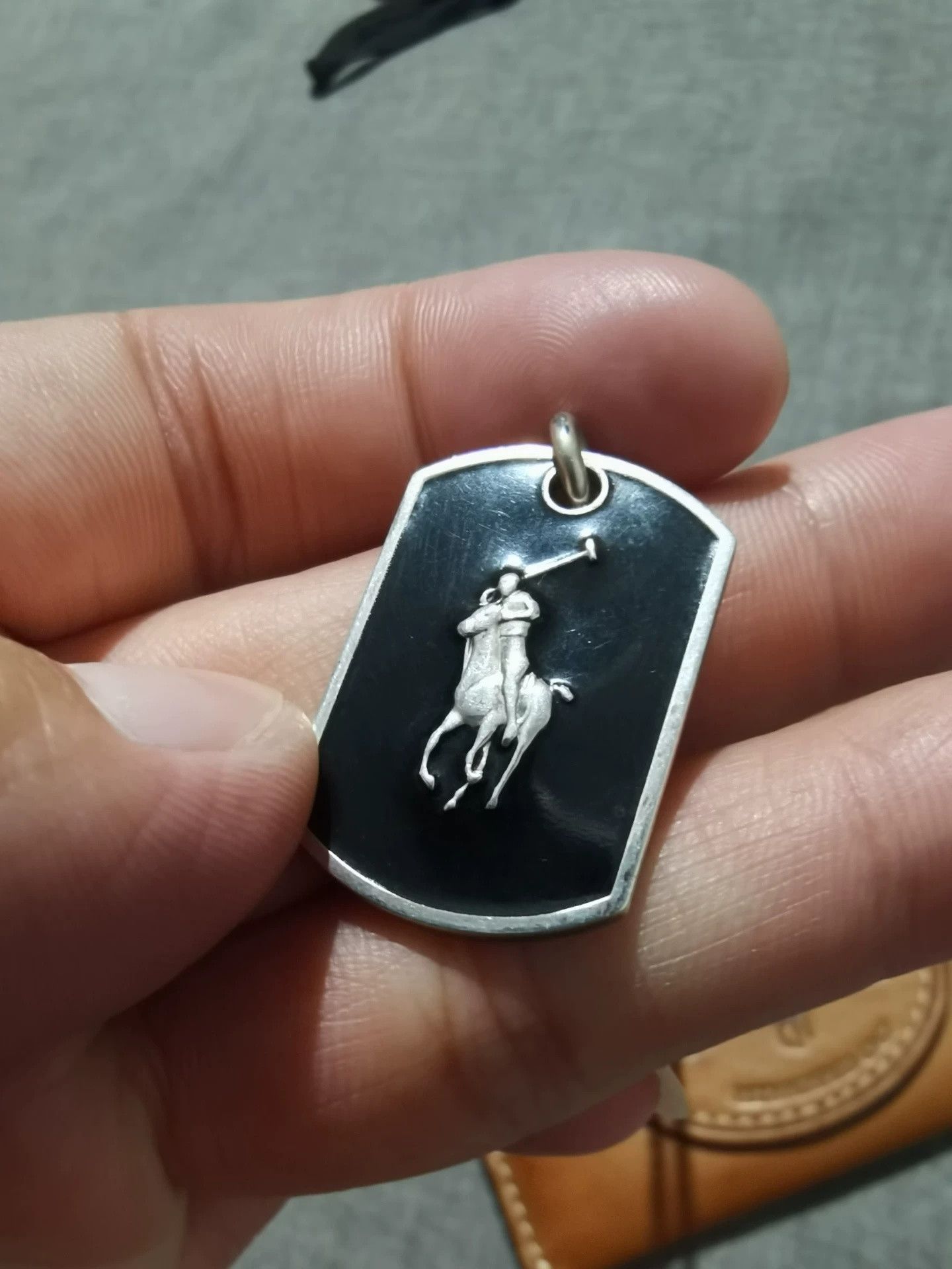 Ralph Lauren Silver Dog Tag Necklace