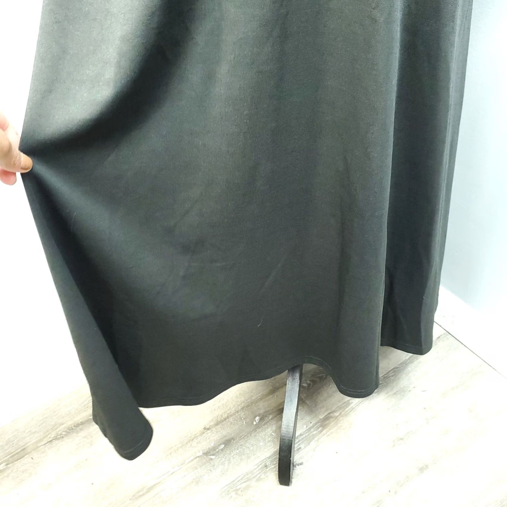 Vintage Stylewe Silky Dress Women S Black Empire Waist V-Neck Back Zip Long Sleeve Pockets Casual Party/Cocktail Knit Size S / US 4 / IT 40 - 4 Thumbnail