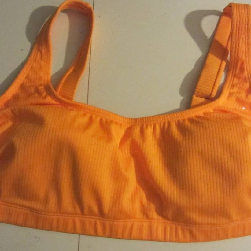 Other Wild Fable Orange Ribbed Bikini Top Strappy Back Swim 2X Size ONE SIZE - 3 Thumbnail