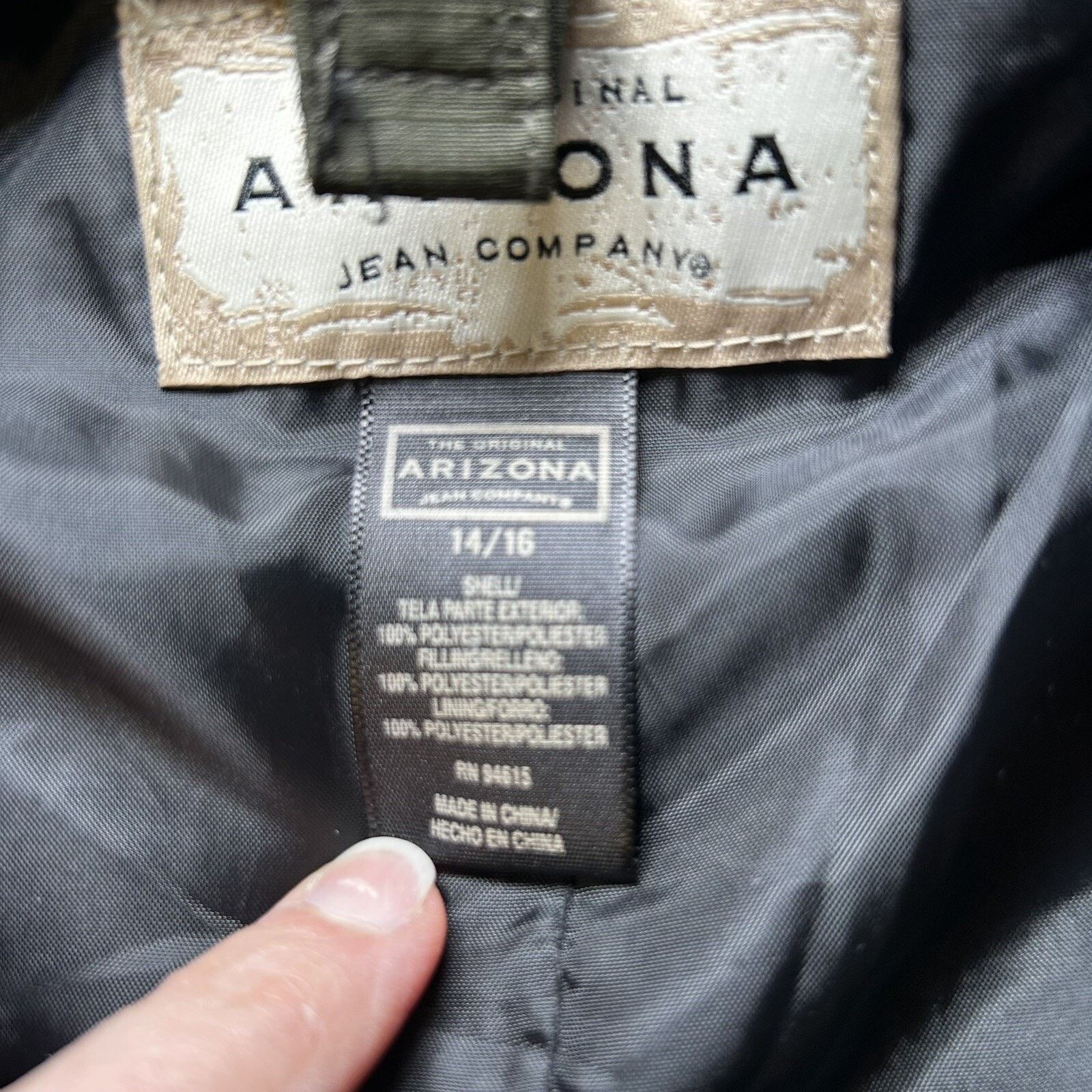 Arizona Jean Co. Arizona Boys L 14/16 Puffer Coat Jacket Ski Green Black Hood Size L / US 10 / IT 46 - 5 Thumbnail