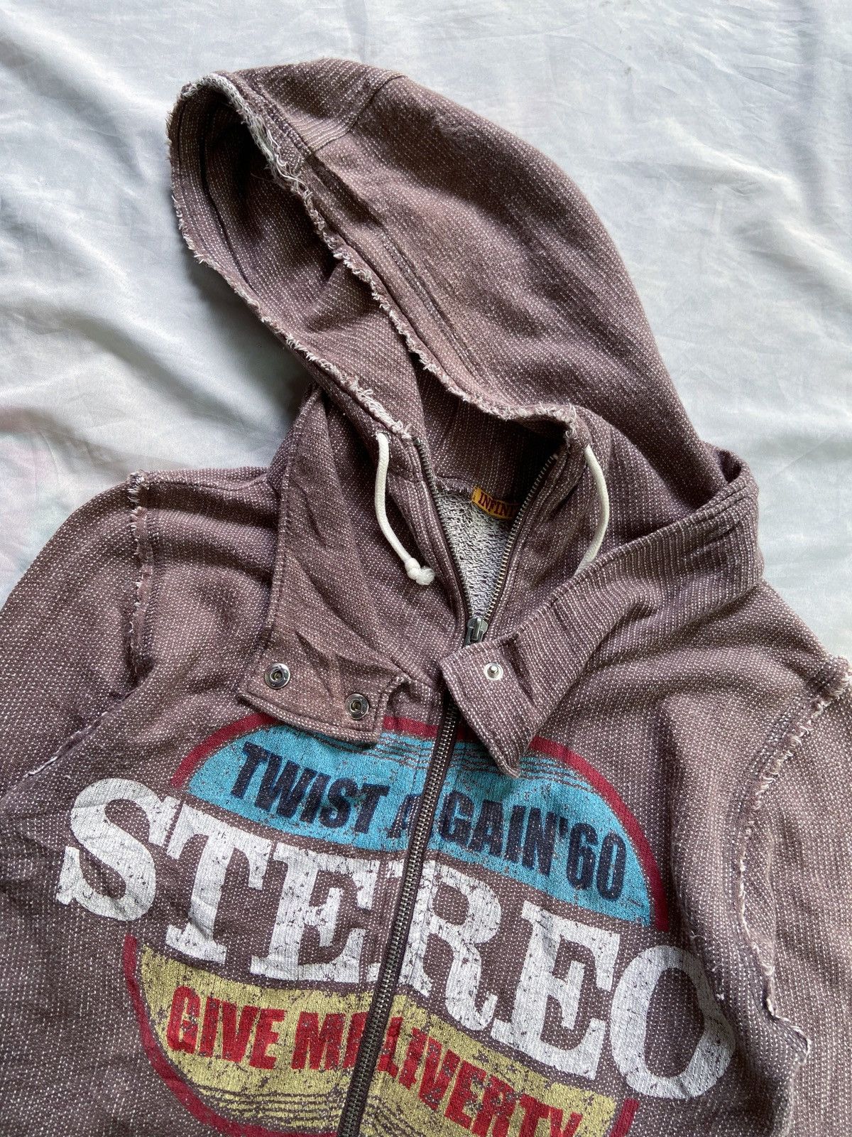 Japanese Brand INFINITY GORPCORE DISTRESSED ZIP HOODIE Size US S / EU 44-46 / 1 - 11 Thumbnail