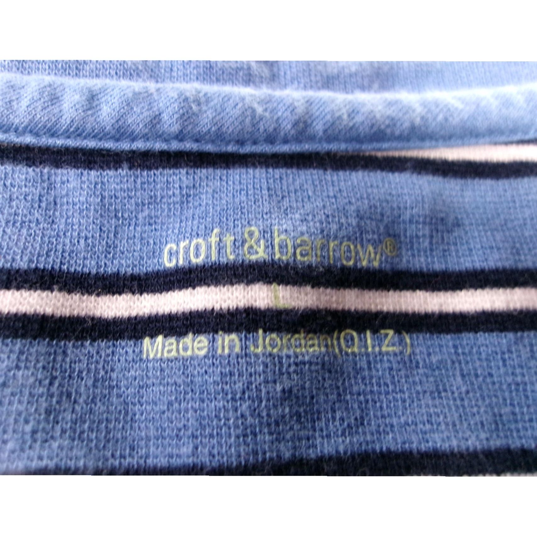 Croft & Barrow VINTAGE Croft & Barrow Women's T-Shirt Large Blue Striped Nautical Casual V-Neck Short Sleeve Size L / US 10 / IT 46 - 6 Thumbnail