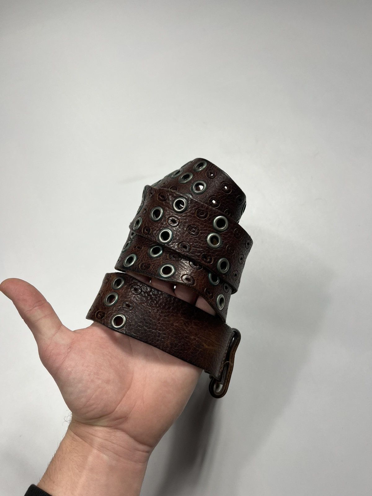 Diesel Vintage Diesel Leather Full of Holes Belt Simon style Size ONE SIZE - 2 Thumbnail