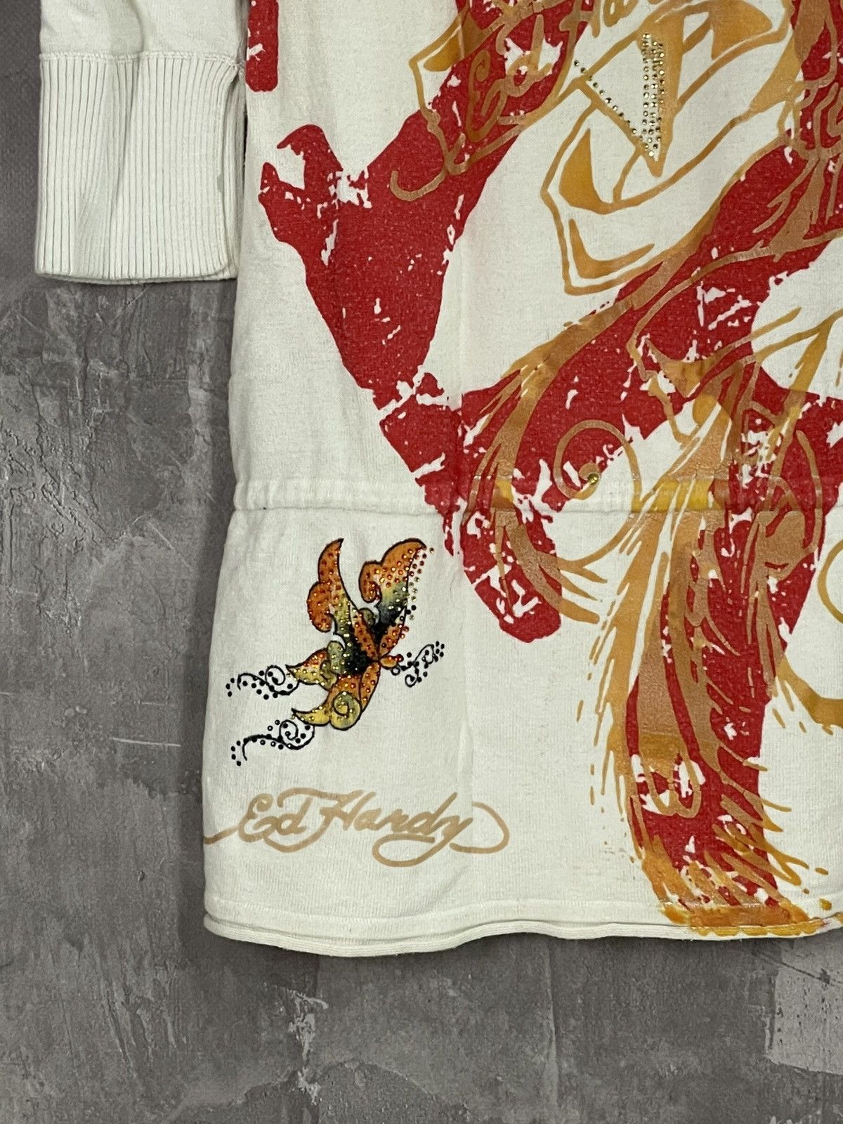 Christian Audigier × Designer × Ed Hardy Ed Hardy Women's Sweater Hoodie Dress y2k 2000s Size M / US 6-8 / IT 42-44 - 12 Thumbnail