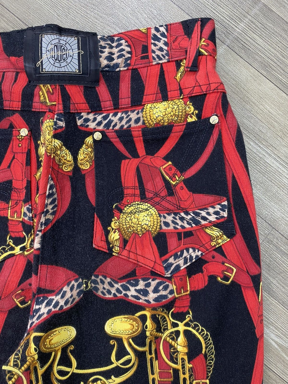 Japanese Brand Vintage Laurel Baroque Equestrian Chanis Scarf Print Pants Size US 27 - 17 Thumbnail