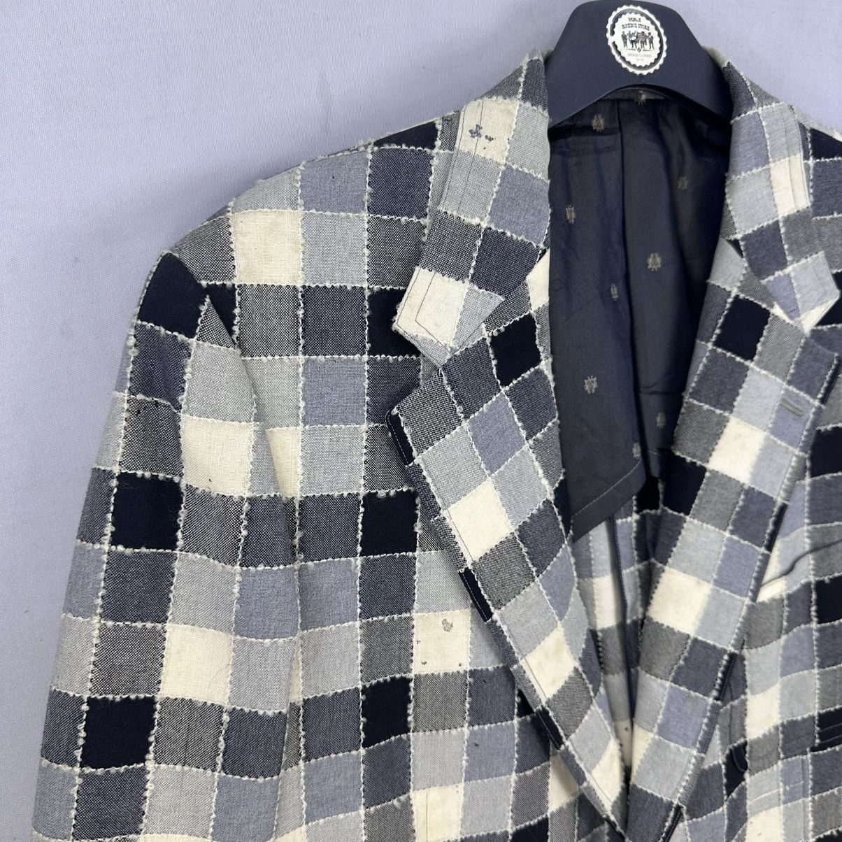 Japanese Brand Vintage 50's Patchwork Checkerboard Blazer MADE IN ENGLAND Size US L / EU 52-54 / 3 - 2 Thumbnail