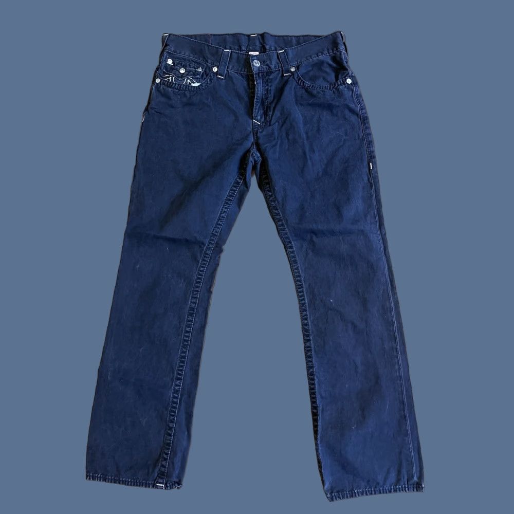 True Religion VINTAGE True Religion Jeans Big T Straight Flap Black 36 Men’s 36 Inseam 32 Denim Logo 5-Pocket USA Hipster Retro 90s Mens Size US 36 / EU 52 - 1 Thumbnail