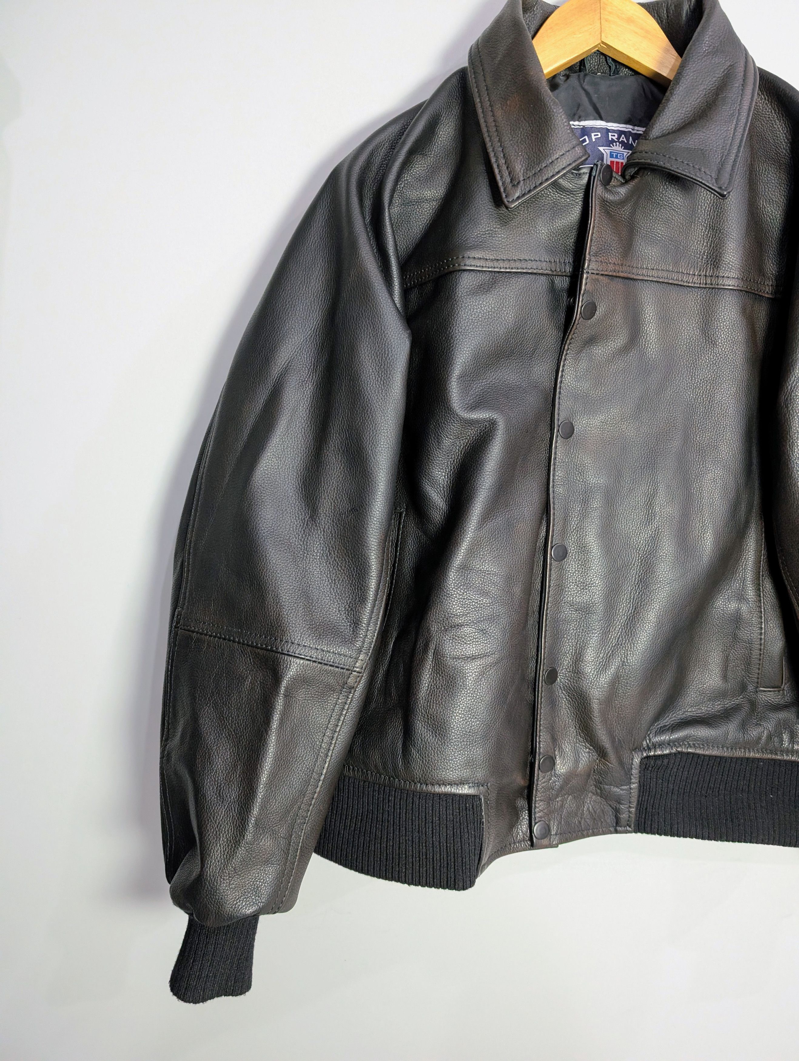 Vintage Oversized Vintage 90s Leather Jacket Retro Size M / US 6-8 / IT 42-44 - 4 Thumbnail