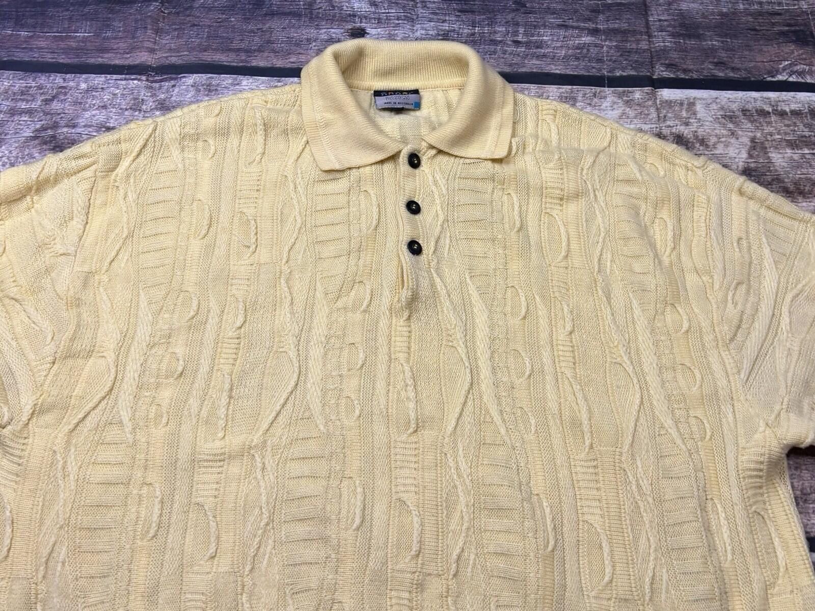 Coogi Coogi Polo Sweater Mens 2XL Wool 3D Knit Biggie Yellow 90s Size US XXL / EU 58 / 5 - 5 Thumbnail