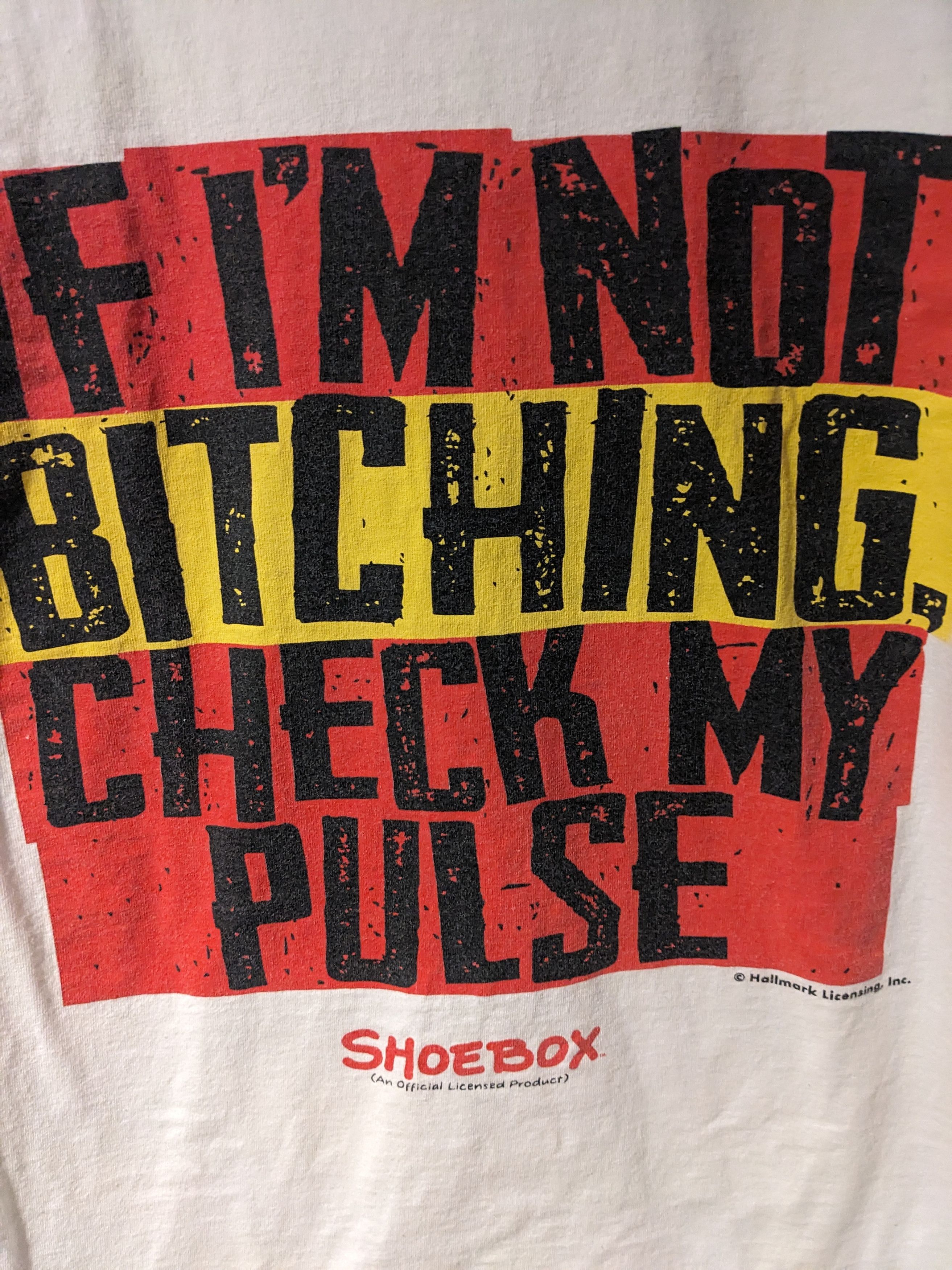 Gildan × Vintage Vintage If I'm Not Bitching Check My Pulse Shoebox T-Shirt Size US L / EU 52-54 / 3 - 2 Thumbnail