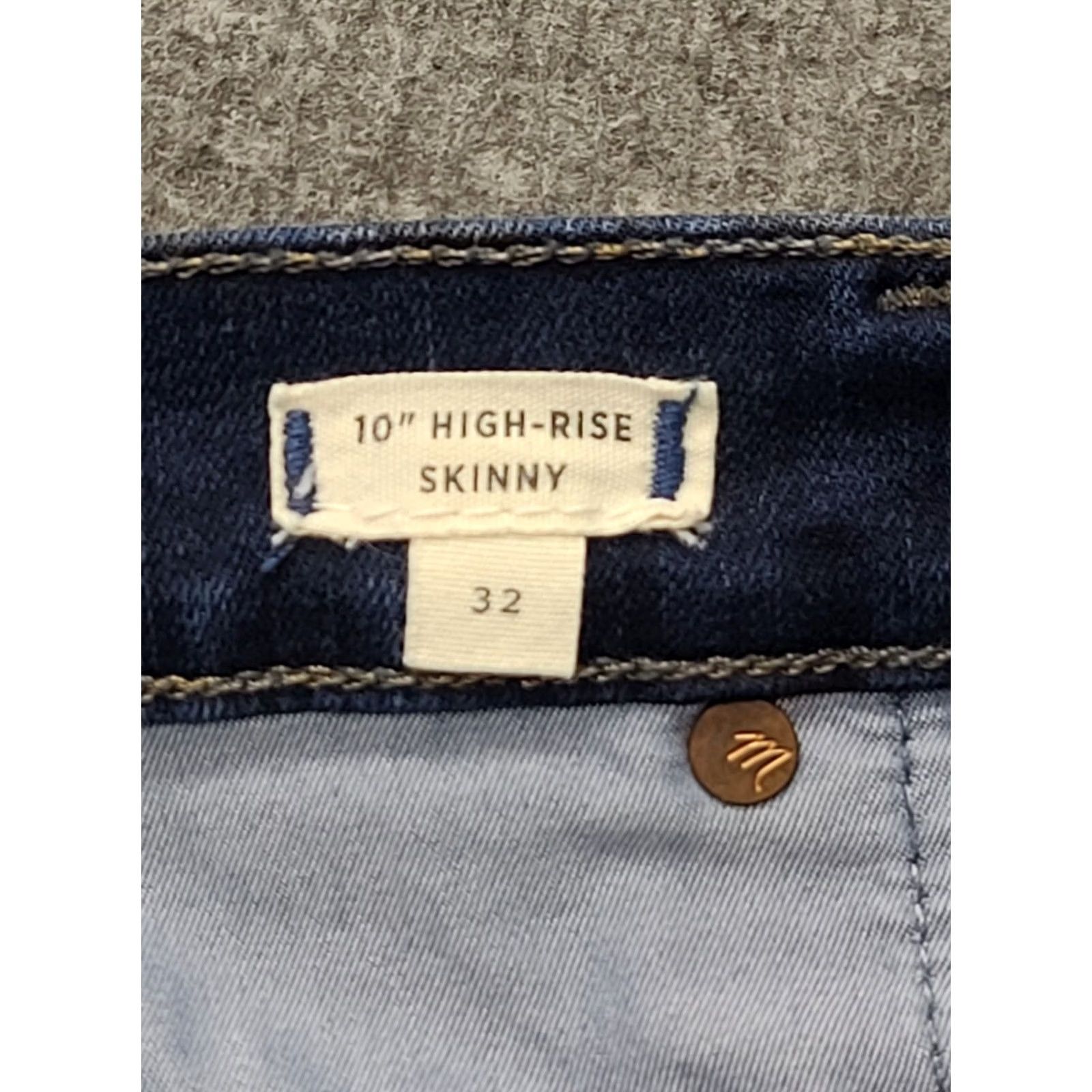 Madewell Madewell Jeans Women’s Size 32×29 High Rise Skinny Stretch Distressed Denim 5-Pocket Blue Slim Regular Womens Size 24" / US 00 / IT 34 - 3 Thumbnail