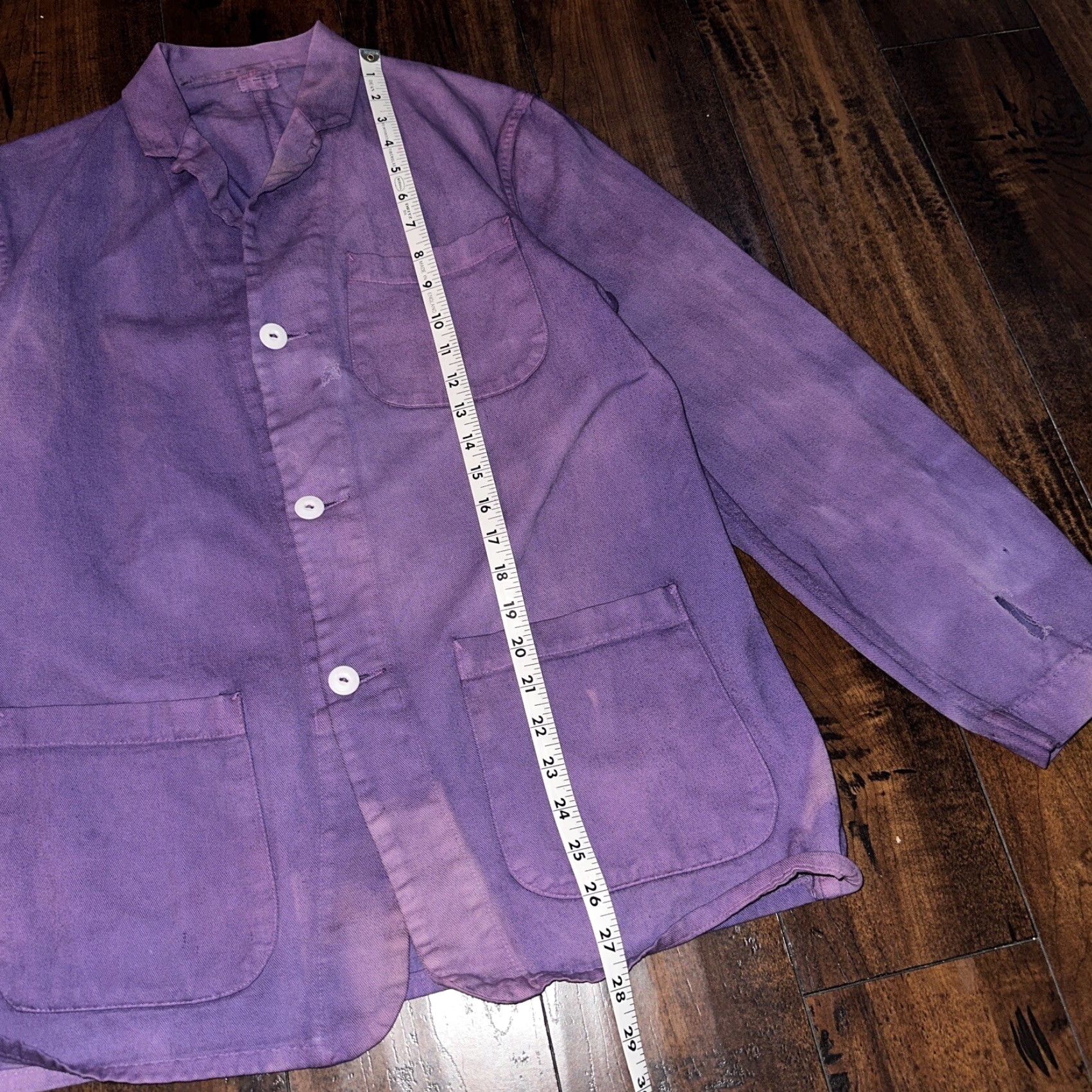 Vintage VINTAGE 1950s Rockabilly Purple Overcoat Jacket Work Chore Coat Adult Large Size US L / EU 52-54 / 3 - 5 Thumbnail