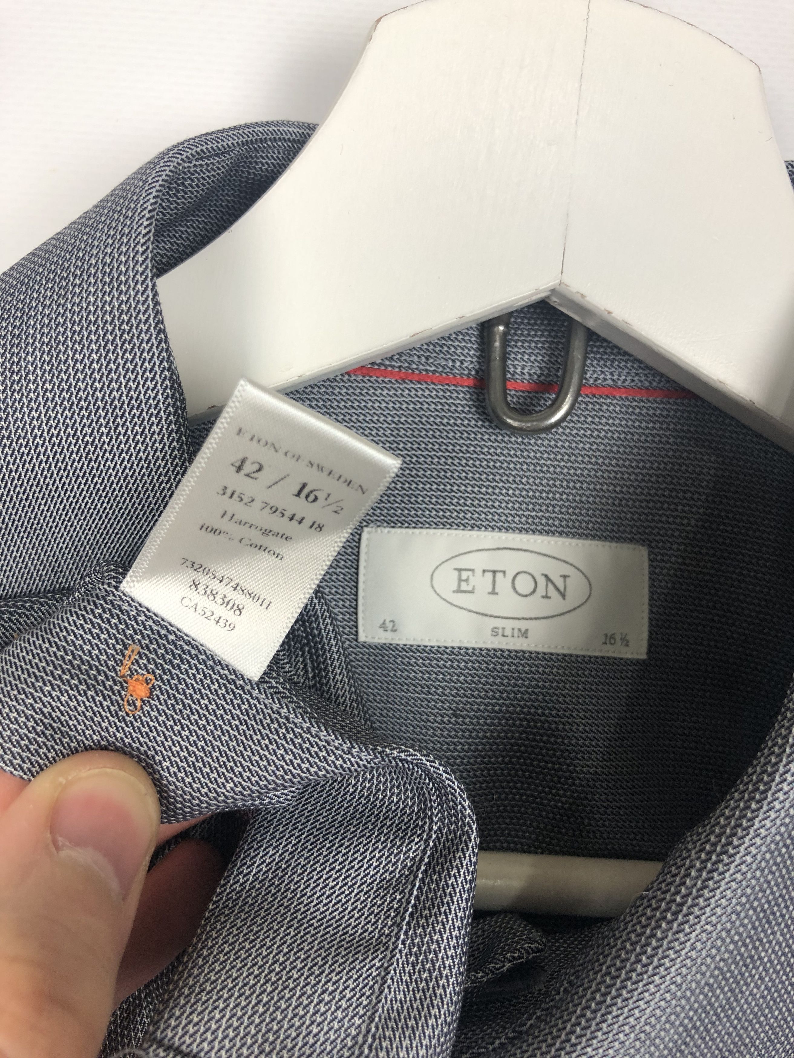 Eton Eton Basic Shirt Slim Gray size 16 1/2 Size US M / EU 48-50 / 2 - 9 Thumbnail
