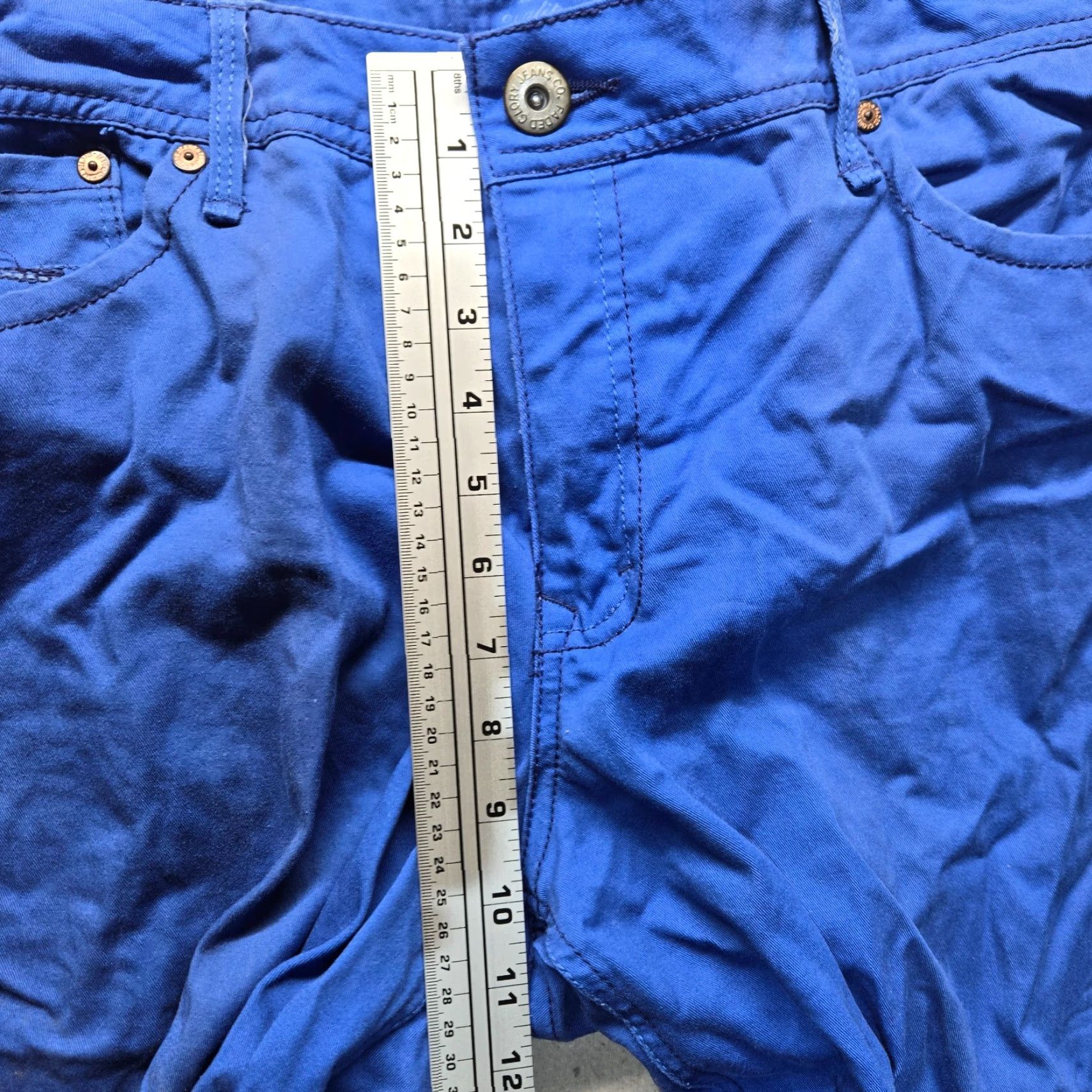 Faded Glory Faded Glory Denim Solid Blue Skinny Knit Pant Adult Womens Size 16 Jeans Regular 5-Pocket Blue Size 38" / US 16 / IT 52 - 5 Thumbnail