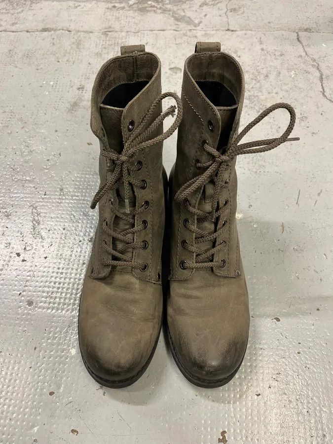Dirk Bikkembergs 2000s Bikkembergs Grey Leather Lace-Up Boots Size US 7 / EU 40 - 5 Thumbnail