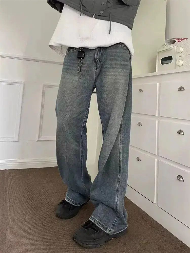 Japanese Brand Washed vintage loose fit straight leg jeans Size US 32 / EU 48 - 4 Thumbnail