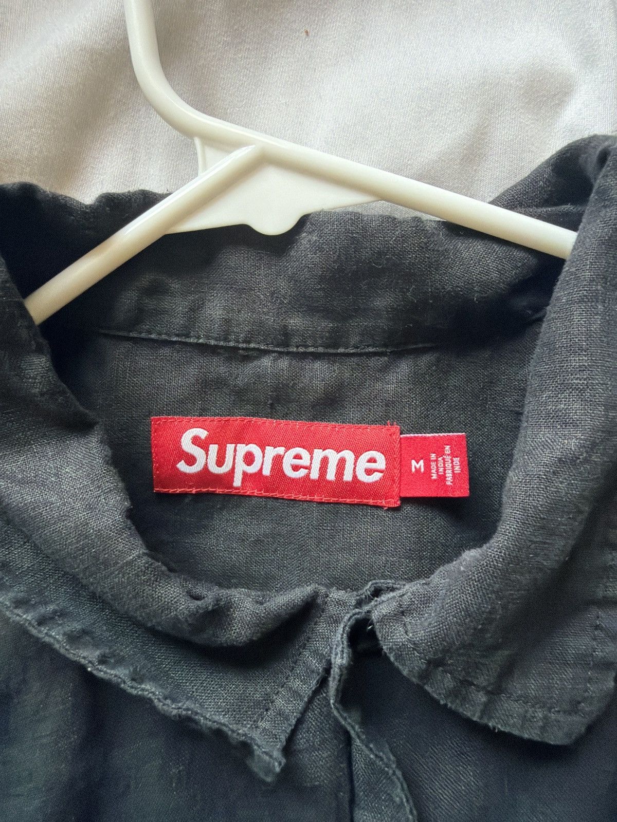 Supreme Supreme Mesh Panel Linen S/S Shirt Size US M / EU 48-50 / 2 - 3 Thumbnail