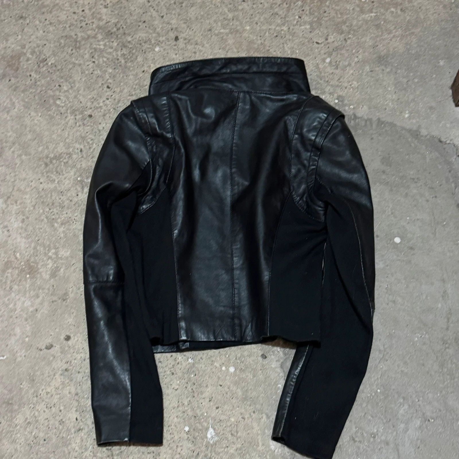 Other Asymmetrical zip avant garde leather jacket rick style Size S / US 4 / IT 40 - 7 Thumbnail