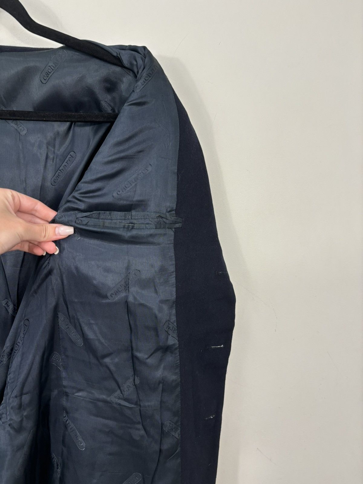 Vintage Vintage Cacharel Men’s Navy Blue Luxury Wool Blazer Jacket Size 44R - 12 Thumbnail