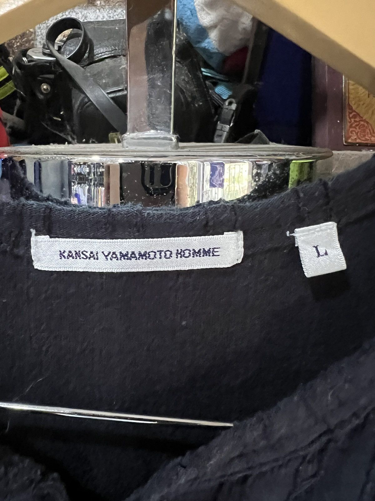 Kansai Yamamoto 🔥Vintage Kansai Yamamoto Homme Black Tees Size US M / EU 48-50 / 2 - 10 Thumbnail