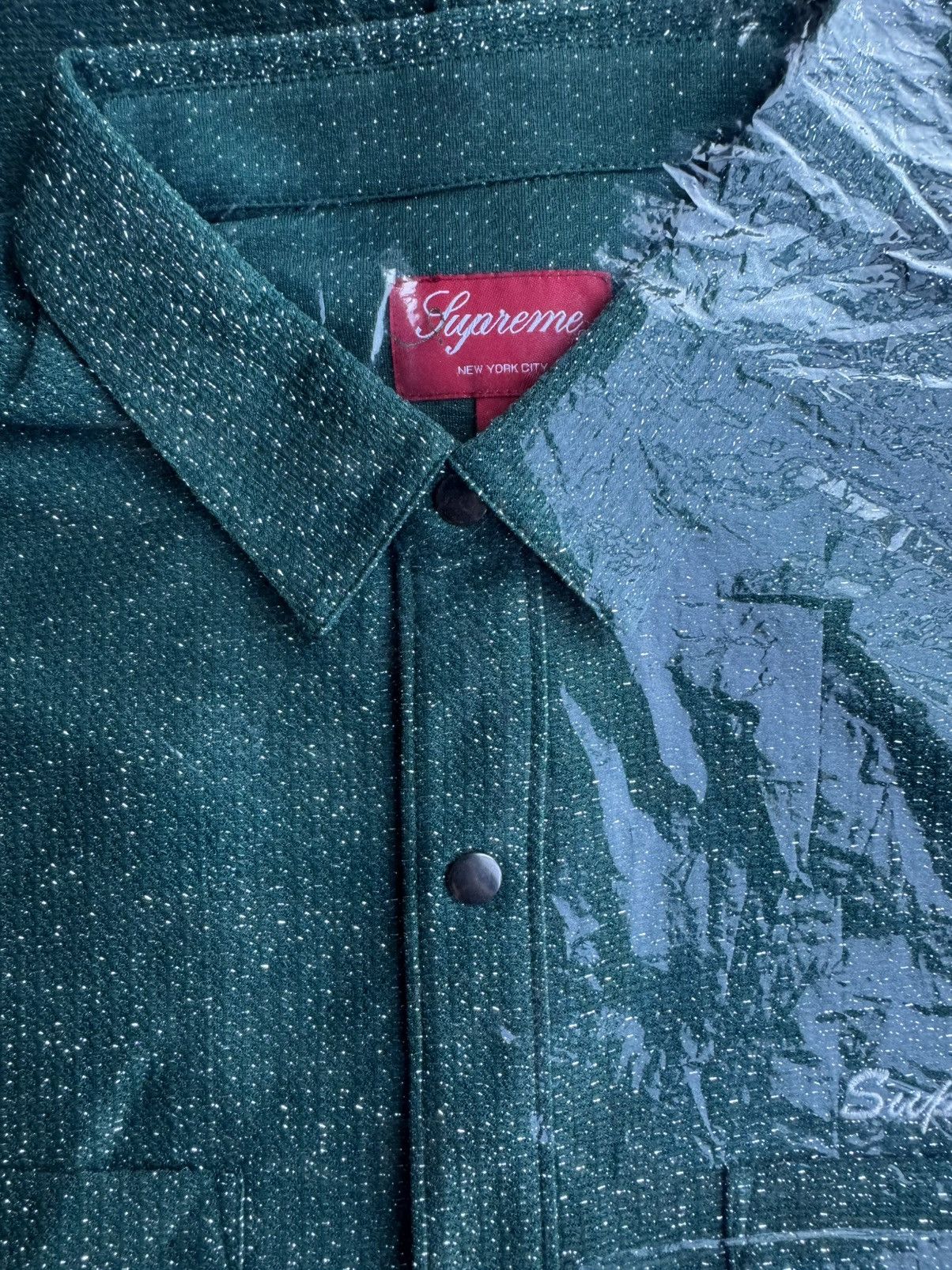 Supreme Supreme Lurex FW 22 S/S Shirt Green Size US XL / EU 56 / 4 - 2 Thumbnail