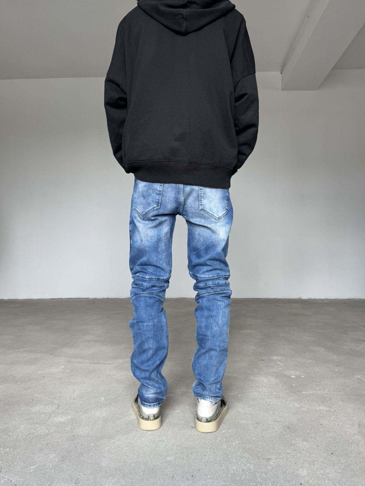 Balmain Balmain Biker Jeans Distressed Ribbed Design Size US 33 - 16 Thumbnail