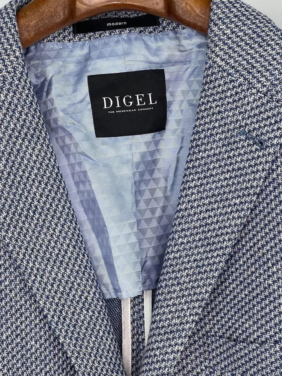 Other Digel Jersey Men's Half Lined Blue White Modern Fit Blazer Size 44L - 4 Thumbnail