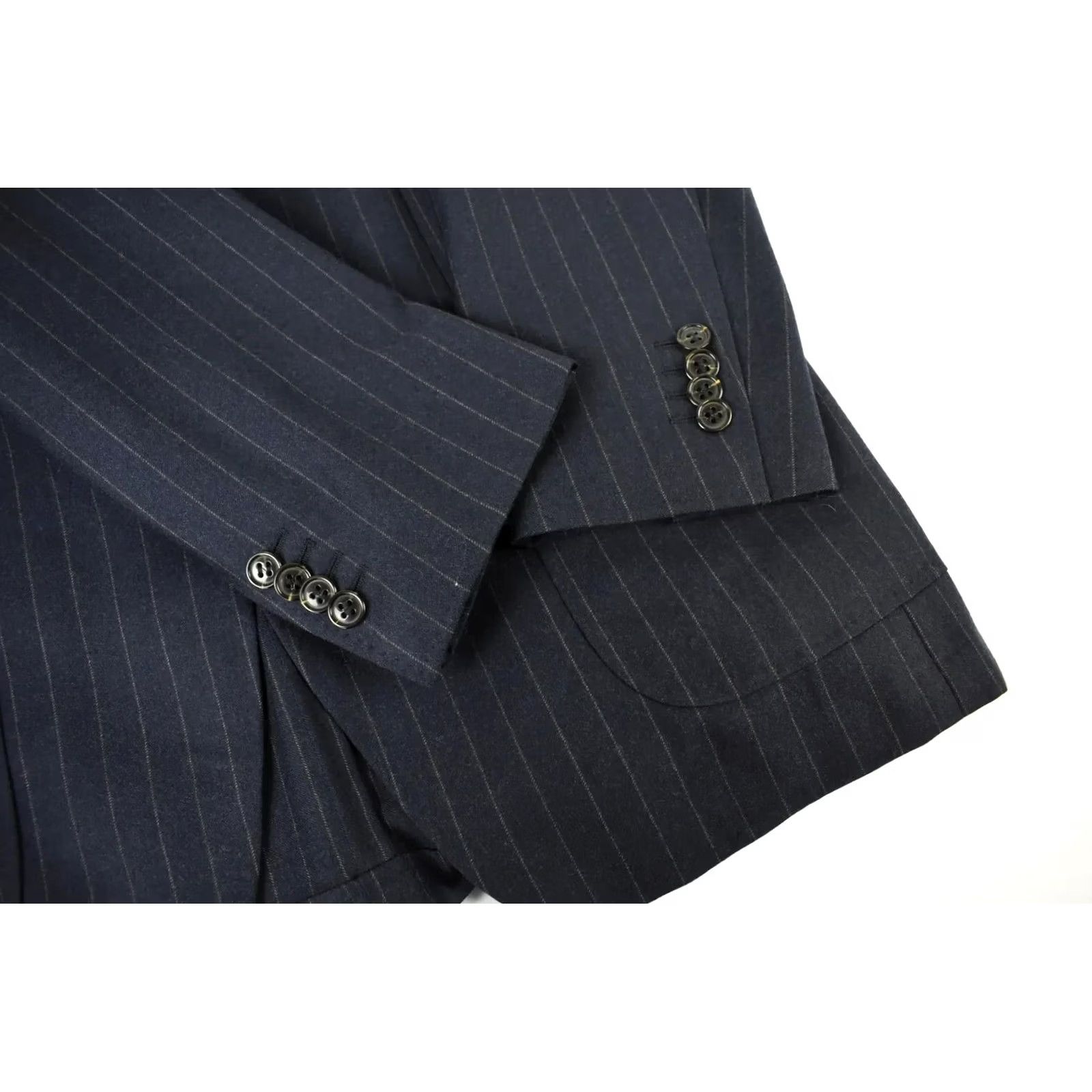 Suitsupply Suitsupply Pure Wool Blazer Men EU 48L Notch Formal Pinstripe Blue Wool Blazer Mens Regular Long Sleeve Notch Lapel Button Front 2 Buttons Vintage No Size 48R - 6 Thumbnail