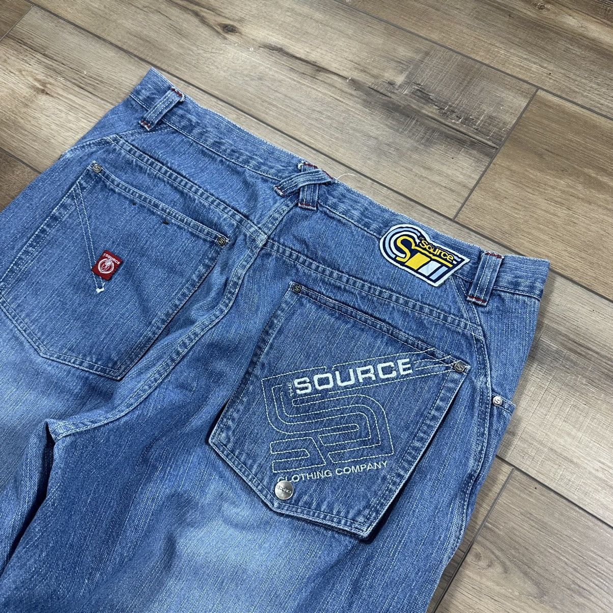 Other 2000s Y2K Source Clothing Co. Wide Leg Embroidered Jeans Size US 40 / EU 56 - 6 Thumbnail