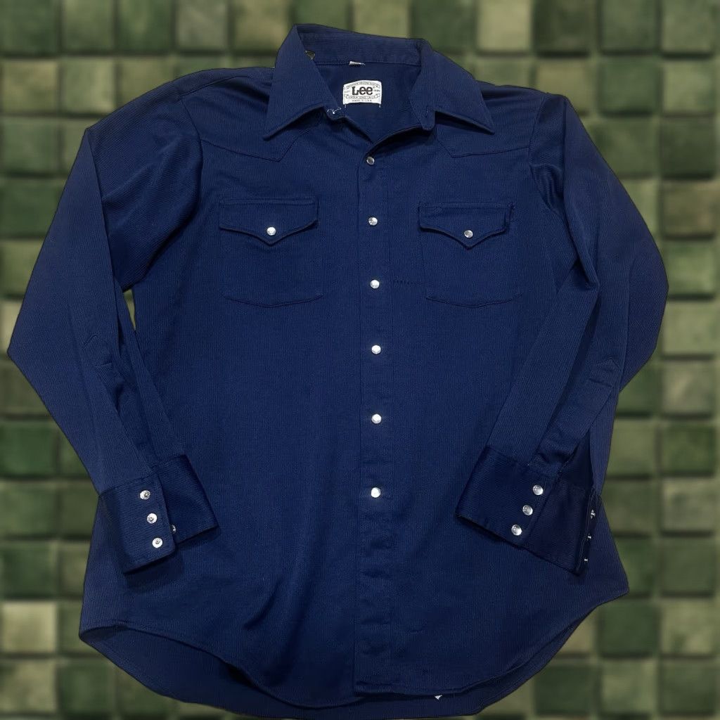 Lee VINTAGE Lee Pearl Snap Shirt Western 1970s Blue L Mens Size US L / EU 52-54 / 3 - 1 Thumbnail