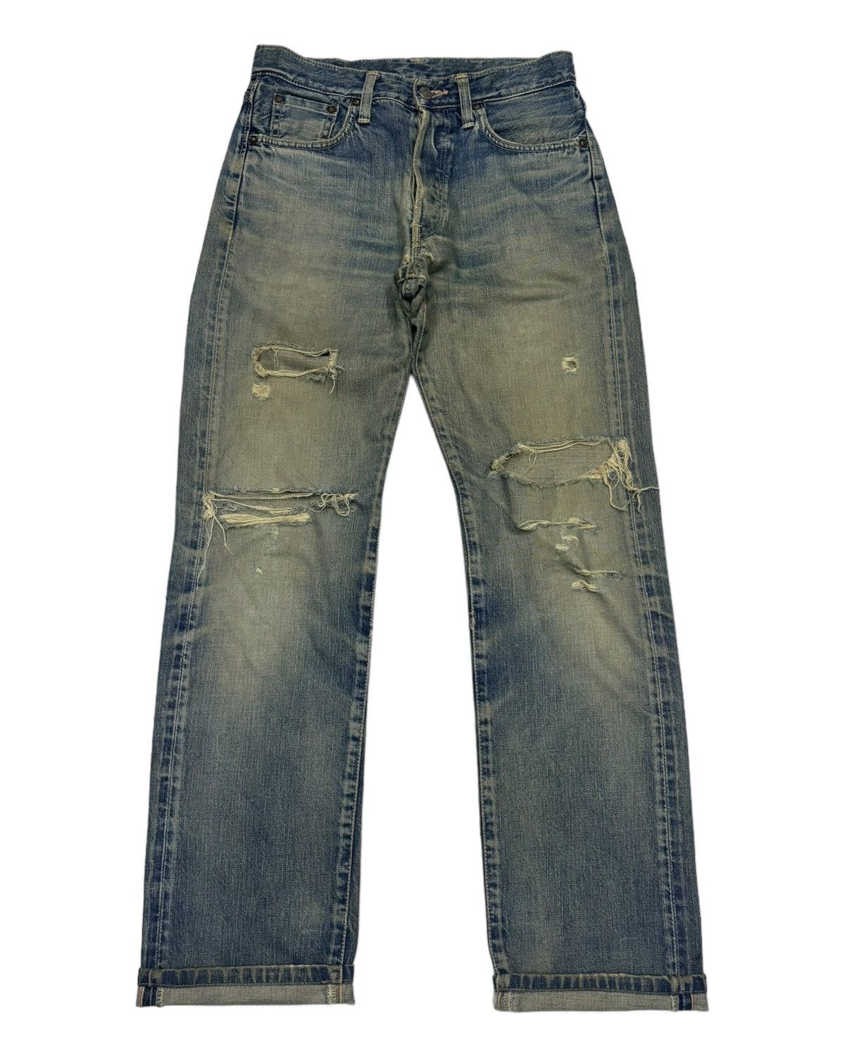 Edwin EDWIN 505sx SELVEDGE REDLINE DISTRESSED DENIM JEANS Size US 29 - 1 Thumbnail