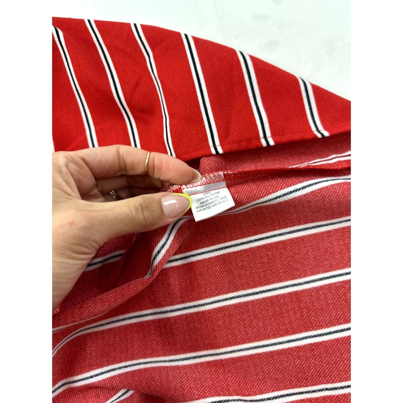 Vintage Wayf Dress Womens S Red White Striped Tie Back Spaghetti Strap Wrap V Neck Casual Size S / US 4 / IT 40 - 4 Thumbnail