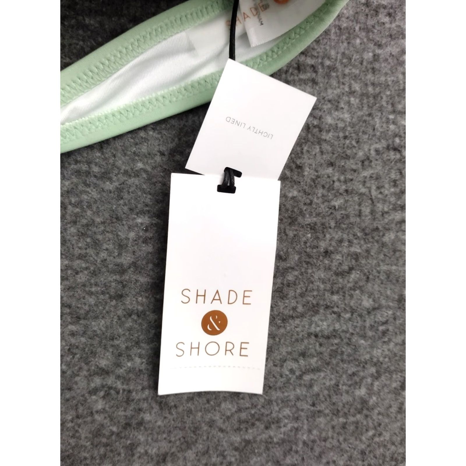 Vintage Shade & Shore Bikini Top Shirt Women 32B Green Front Tie Spaghetti Padded Lined Nylon Polyester Spandex Beach 90s Style Mens Womens Size XXS / US 00 / IT 34 - 6 Thumbnail