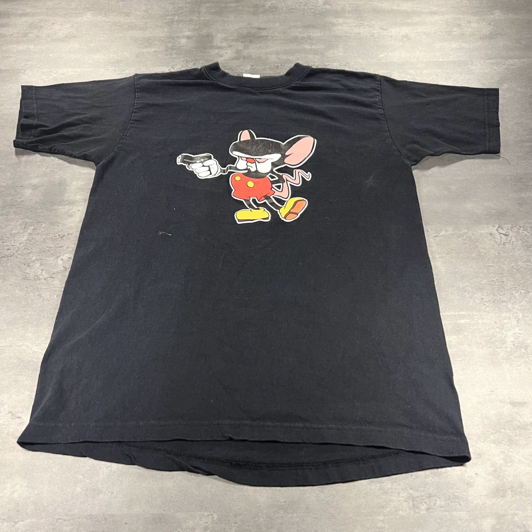 Vintage VINTAGE Pinky And The Brain Mickey Mouse Shirt Adult M Black Parody Spoof Gun Size US M / EU 48-50 / 2 - 2 Thumbnail