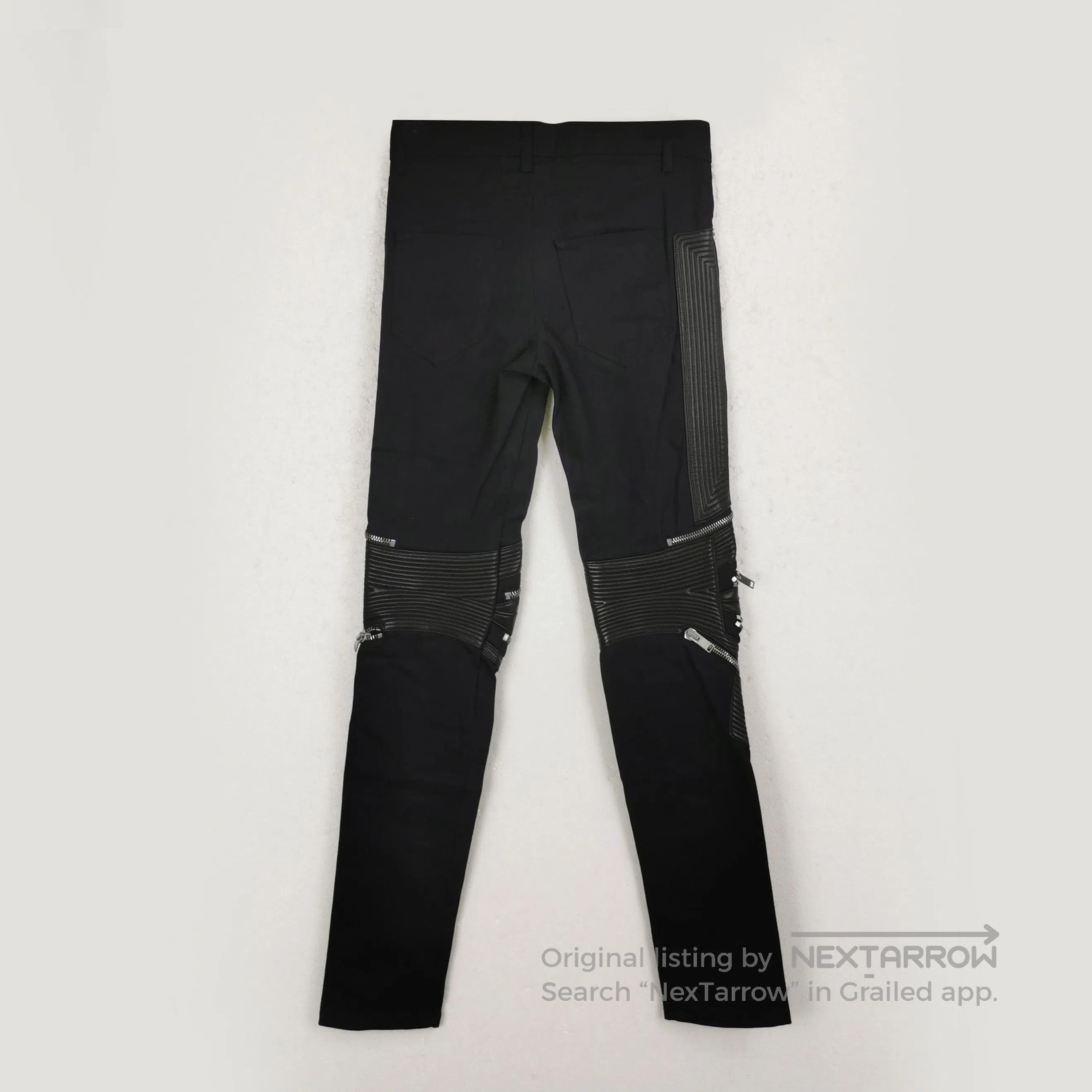Saint Laurent Paris Saint Laurent Black Zip-Detail Leather Panel Pants XS. Size US 28 / EU 44 - 6 Thumbnail