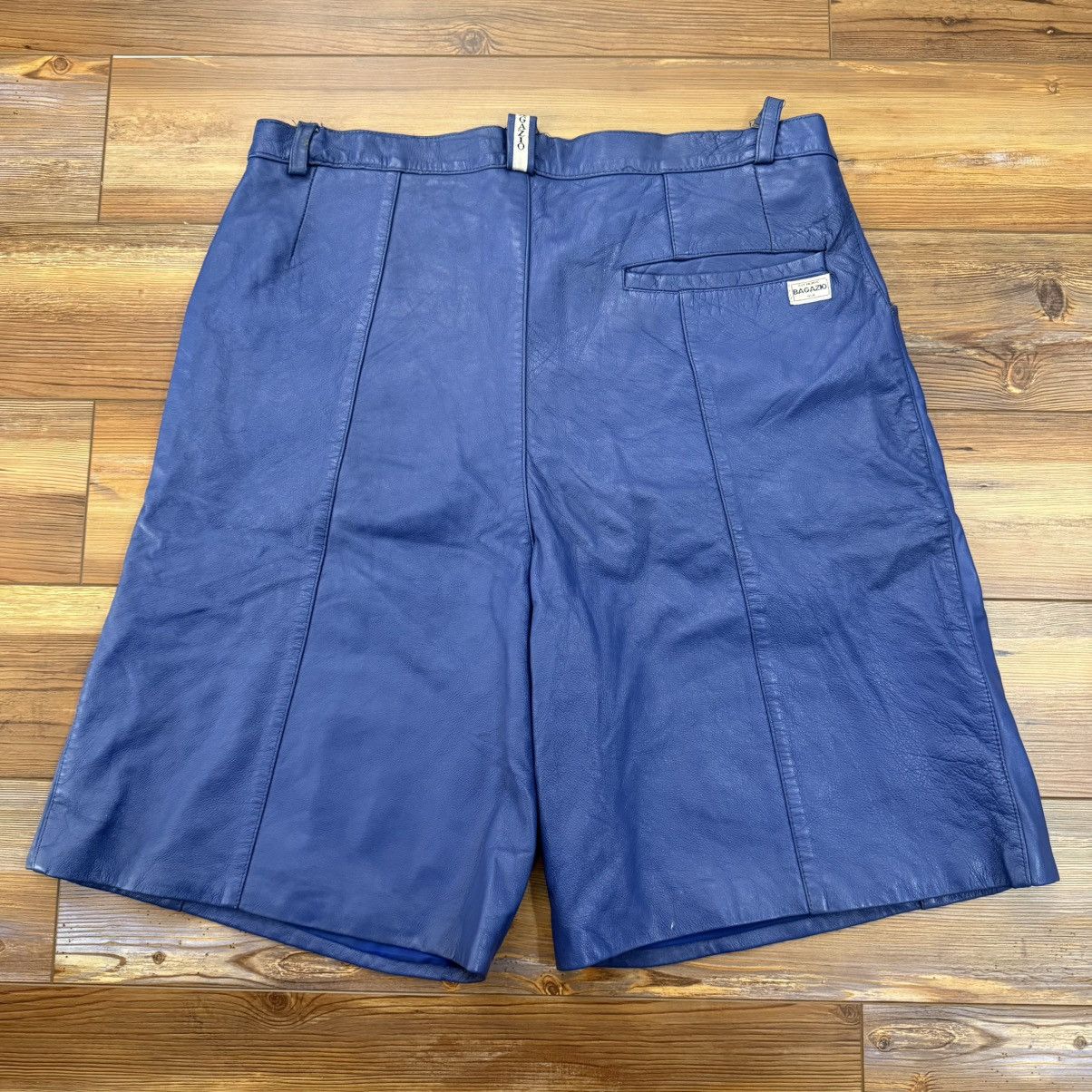Other Vintage Baggy Blue Leather Bagazio Hop Hop Skate Shorts Size US 38 / EU 54 - 2 Thumbnail