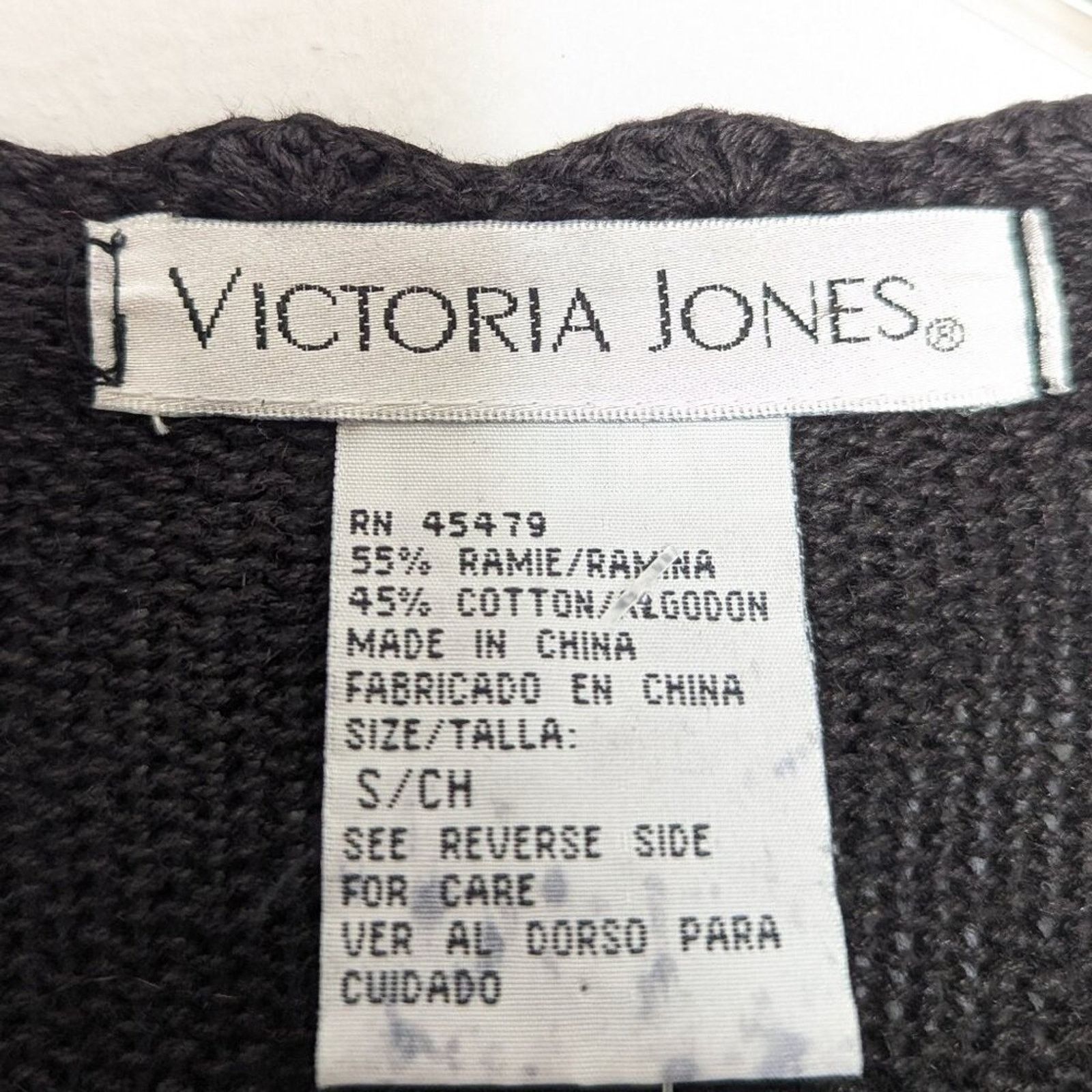 Vintage Vintage Black V-Neck Long Sleeve Floral Beaded Cardigan Size S / US 4 / IT 40 - 3 Thumbnail