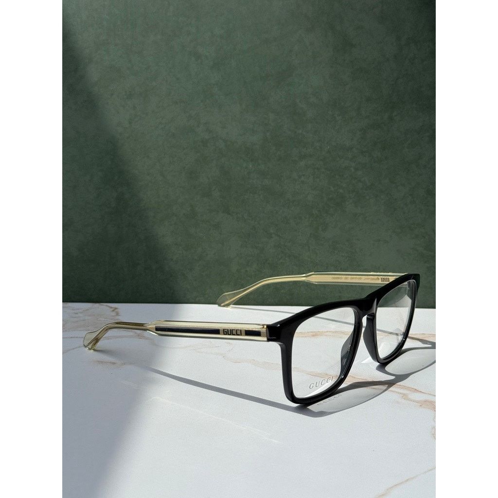 Gucci NEW Gucci GG0561ON Black Gold Logo Unisex Eyeglasses Frames Size ONE SIZE - 8 Thumbnail