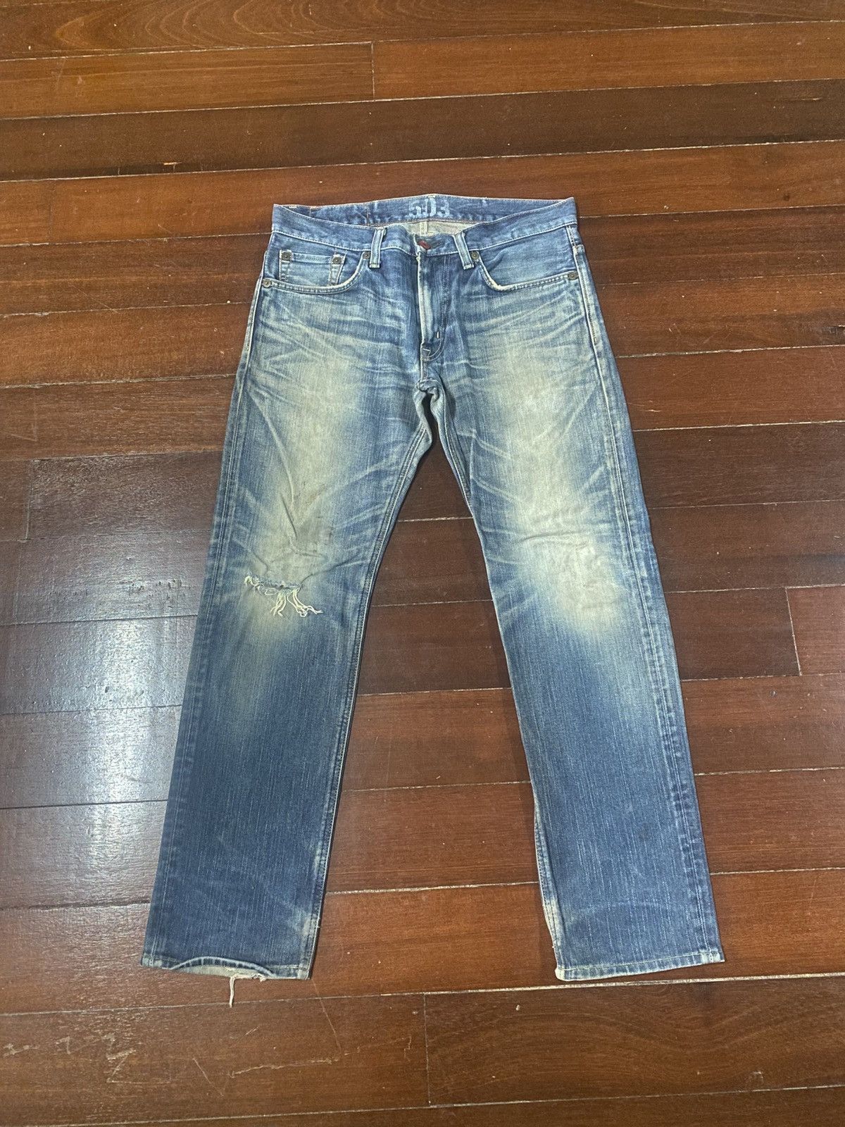 Edwin Fire Edwin 503 blue trip Flare Distressed Denim Size US 38 / EU 54 - 1 Thumbnail