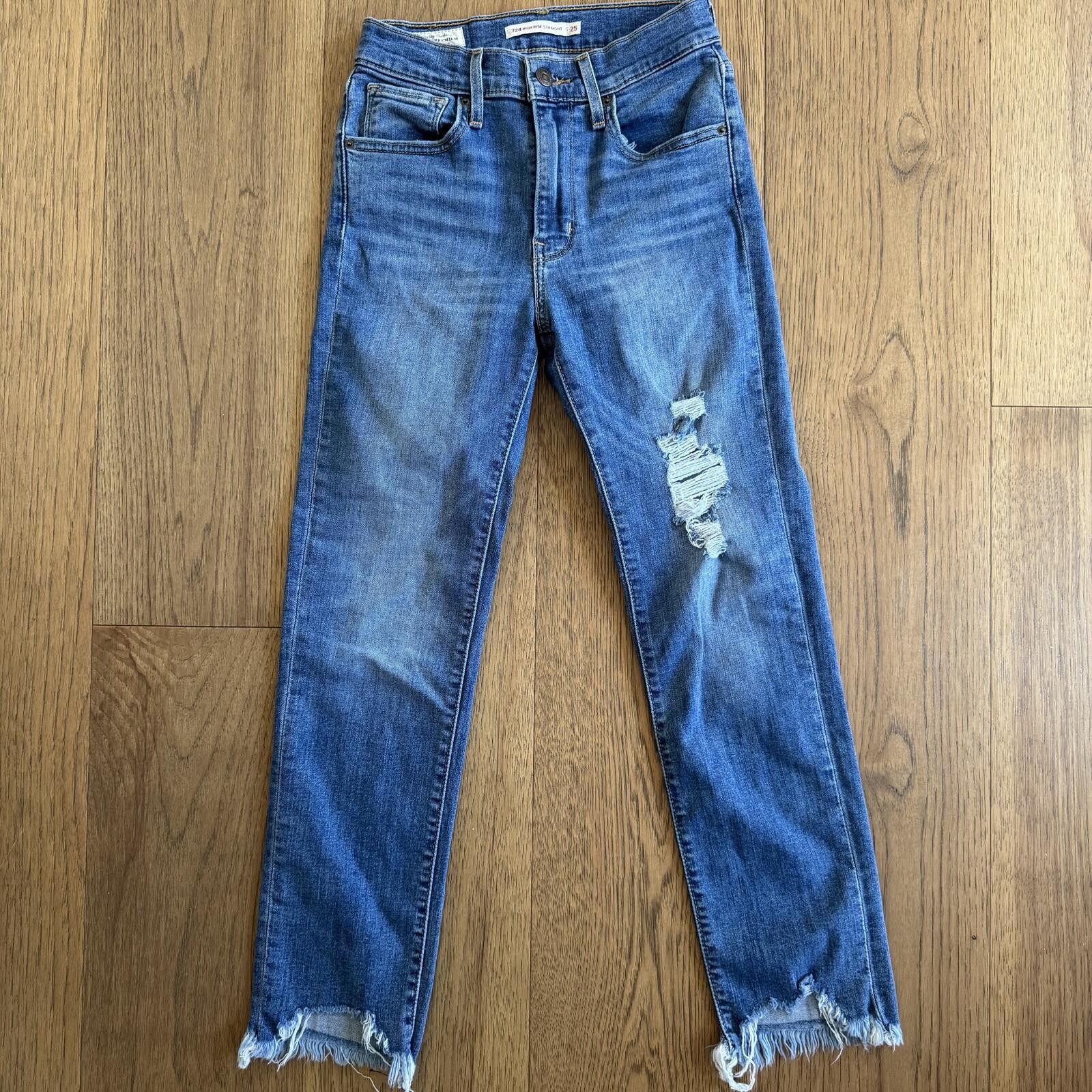 Levi's Levi's Premium 724 High Rise Straight Jeans Size 25 Size 25" / US 0 / IT 36 - 2 Thumbnail