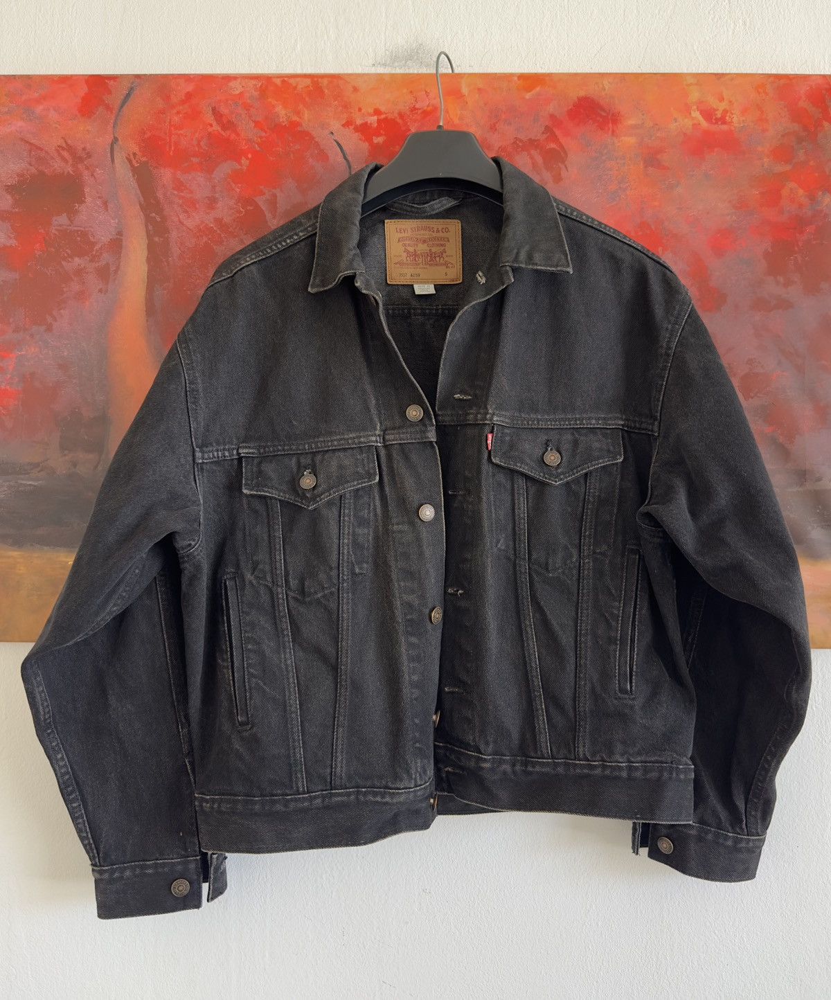 Levi's Vintage Levis Washed Black Denim Jacket Size S Size US S / EU 44-46 / 1 - 1 Thumbnail
