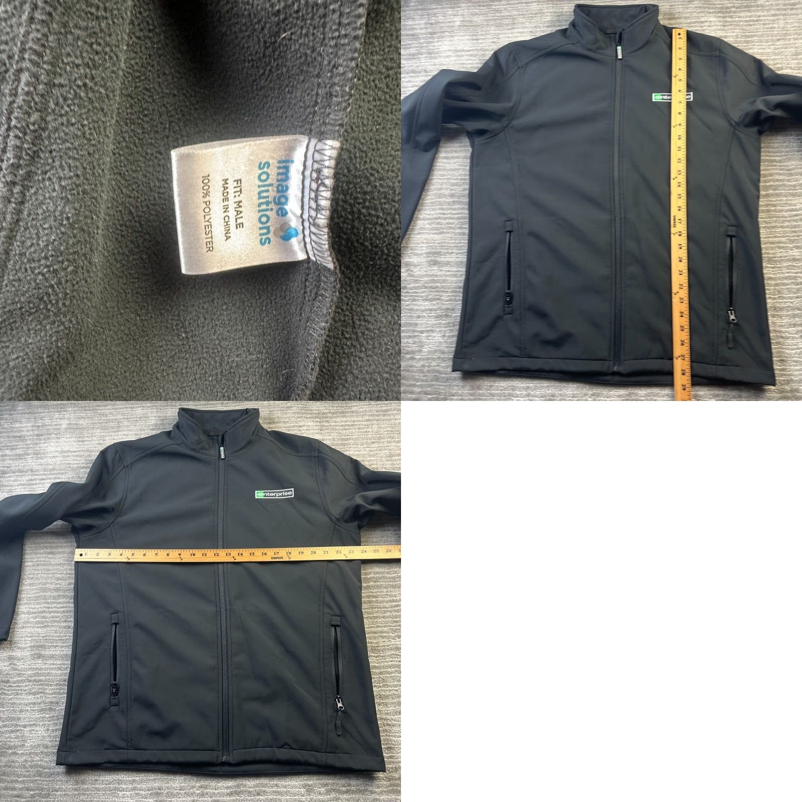 Vintage VINTAGE Image Solutions Enterprise Jacket Mens Large Black Softshell Windbreaker Full Zip Logo Size US L / EU 52-54 / 3 - 8 Thumbnail