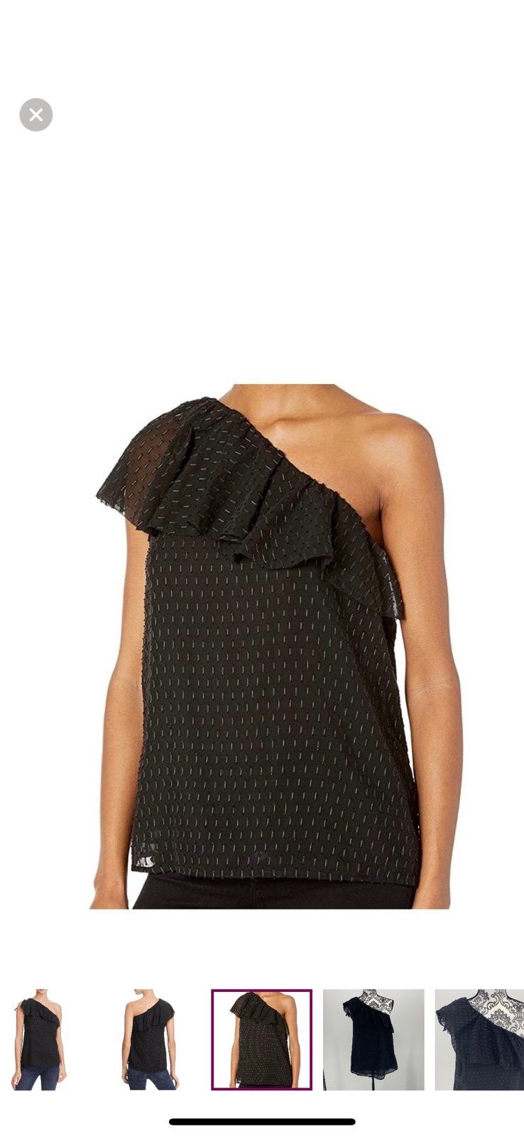 Paige Paige Womens Shandi Silk Metallic Pullover Top ruffle one s Size M / US 6-8 / IT 42-44 - 4 Thumbnail