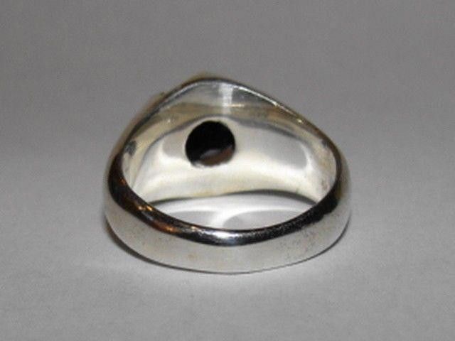 Designer Men's Sterling Silver Black Onyx Pinky Ring Alberto Juan Size ONE SIZE - 4 Thumbnail