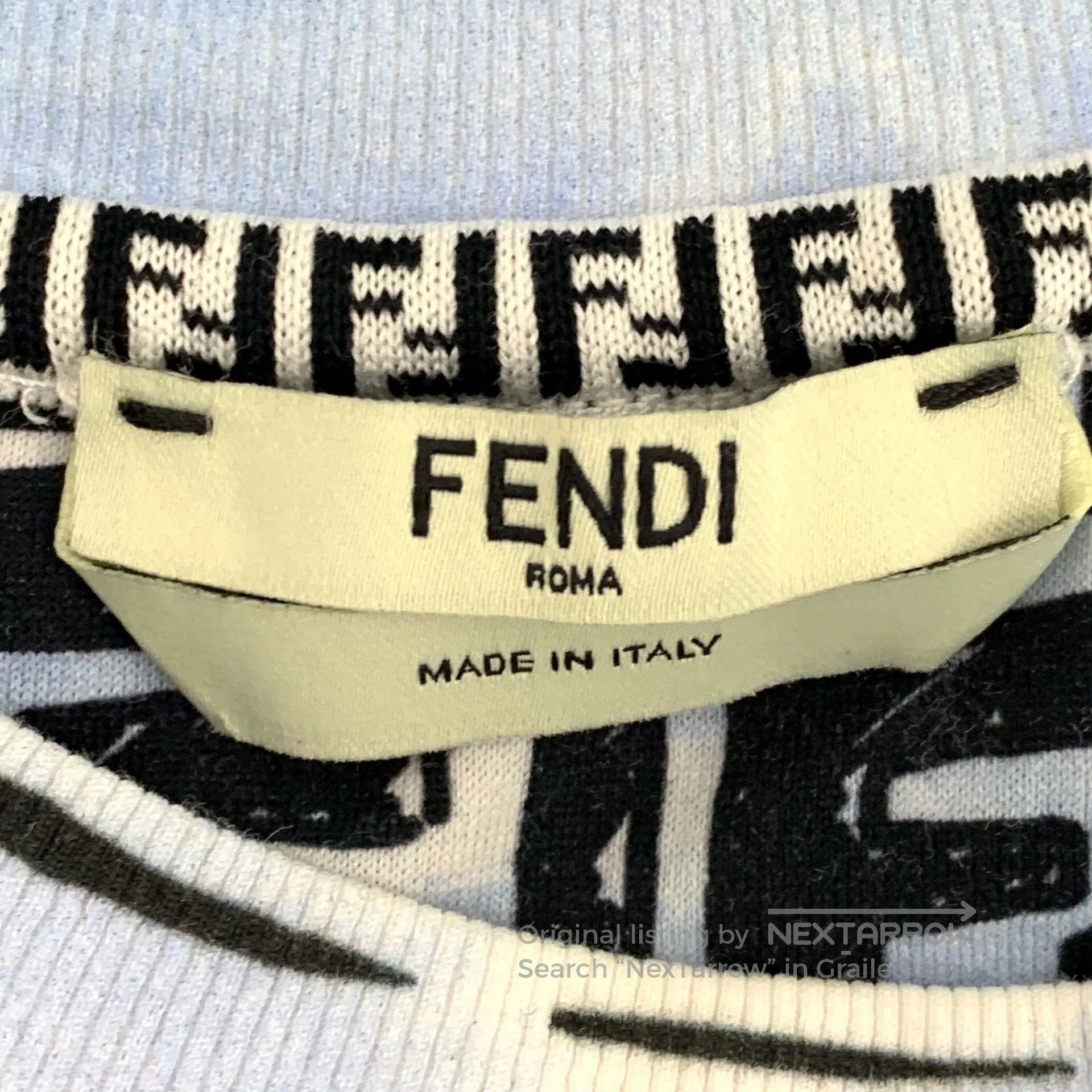Fendi fendi blue striped logo print cotton t-shirt. Size US M / EU 48-50 / 2 - 5 Thumbnail